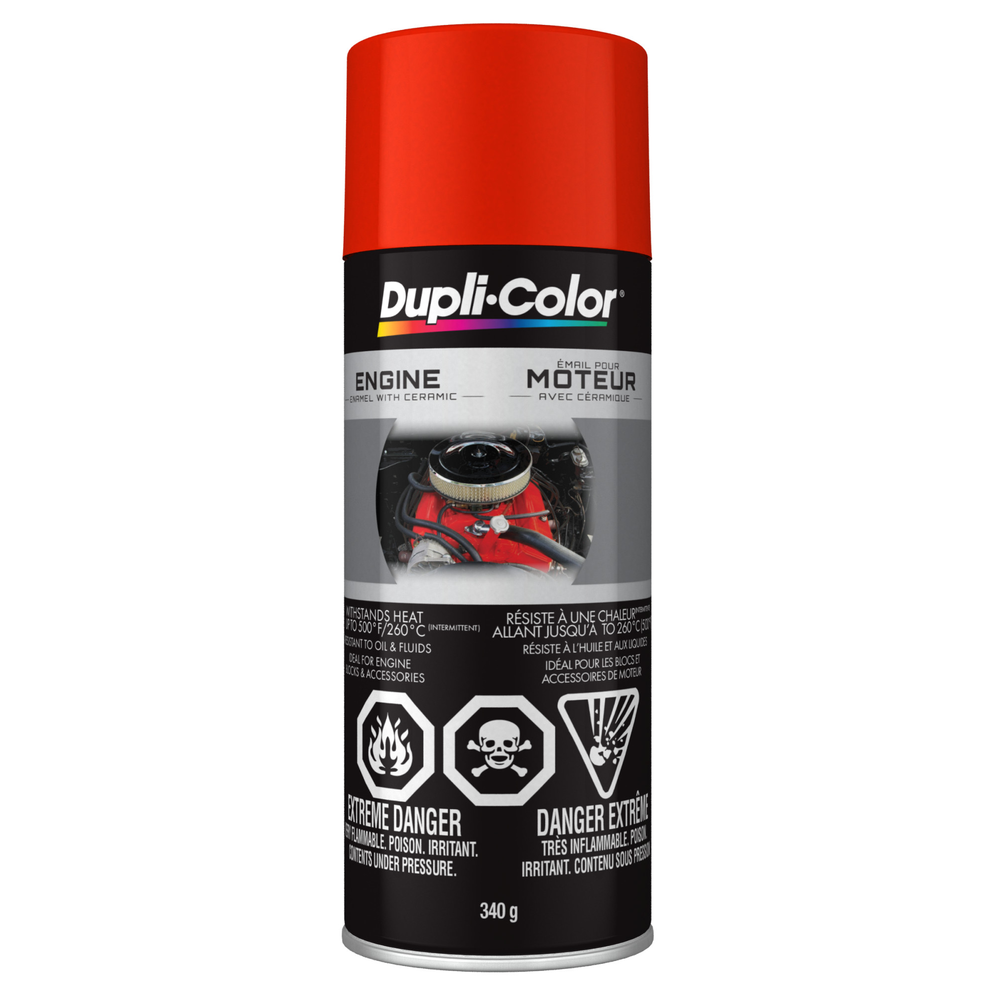 Émail à moteur avec peinture unique en céramique, teinte rouge-orange, 340 g