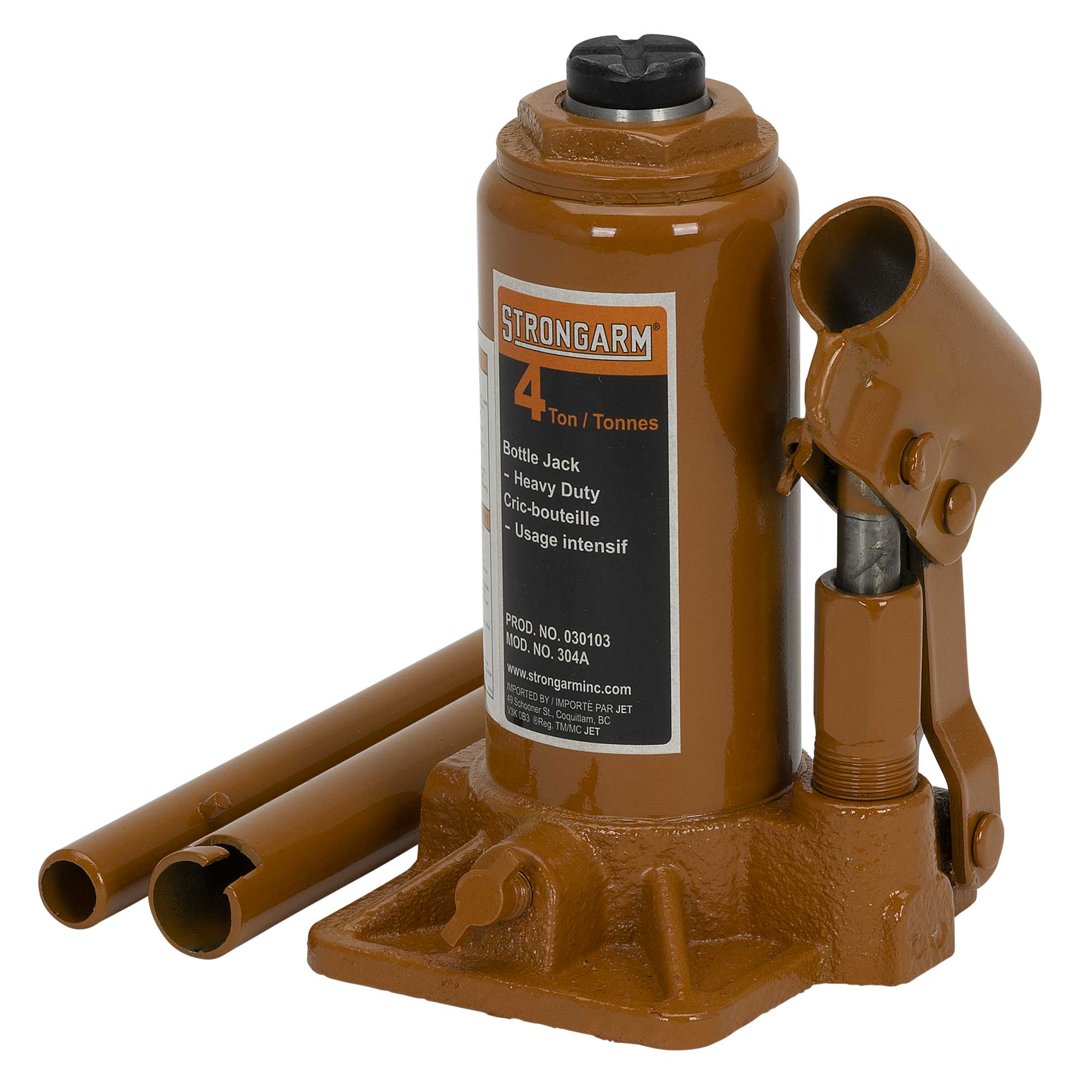 Cric à bouteilles 4 tonnes - Robuste