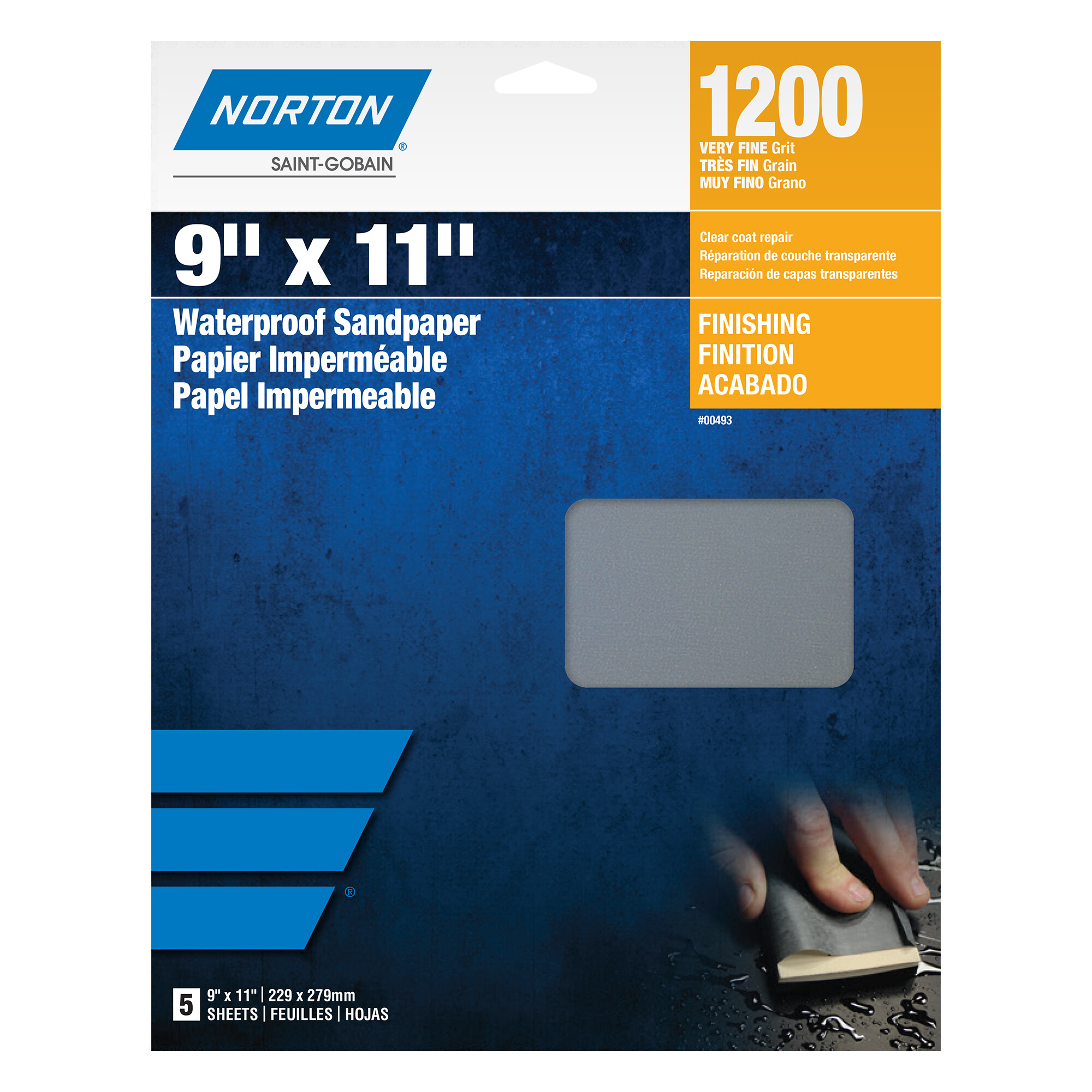 9 x 11 In. Black Ice Paper WP Sheet 1200 Grit T401 SC