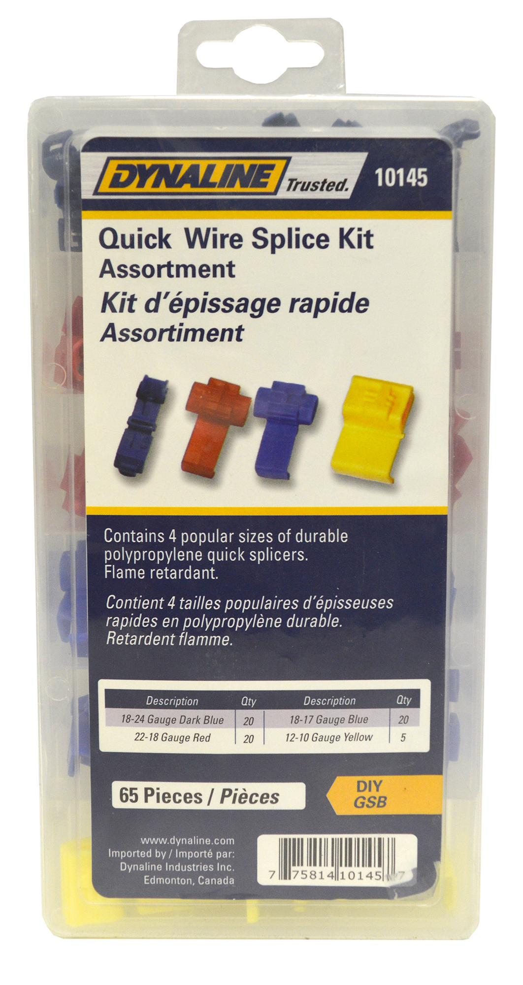 Assortiment de 65 connecteurs à épissure rapide
