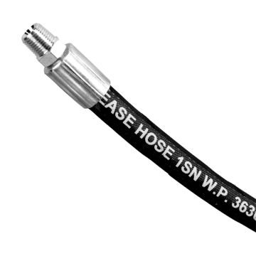 Grease Hose 12in Rubber Reinforced w/ Steel Wire Braid