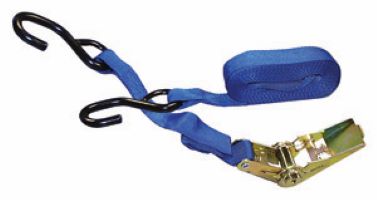 Ratchet Strap 1 x 15' Blue 1200 lb ULL Vinyl coated hooks