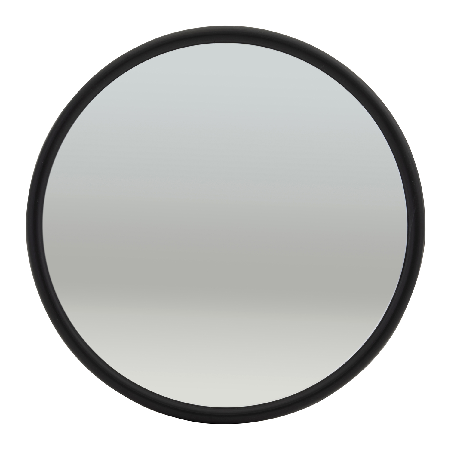 Mirror, 8", Black Enamel, Round Convex With Center-Mount Ball Stud