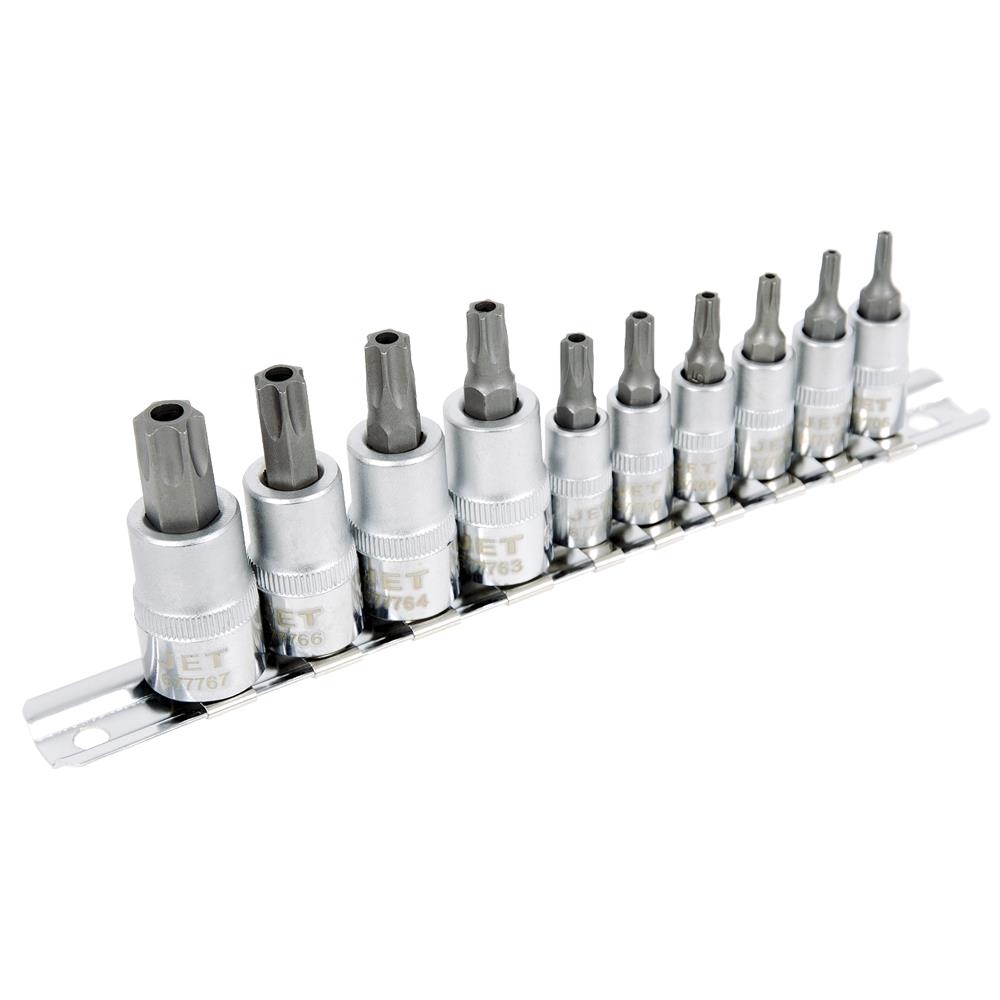 1/4" & 3/8" DR Tamperproof Torx® Bit Socket Set - 10 Pcs