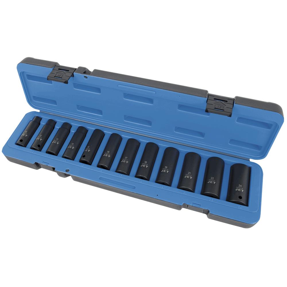 12 PC 1/2" DR Deep Metric Impact Socket Set - 6 Point