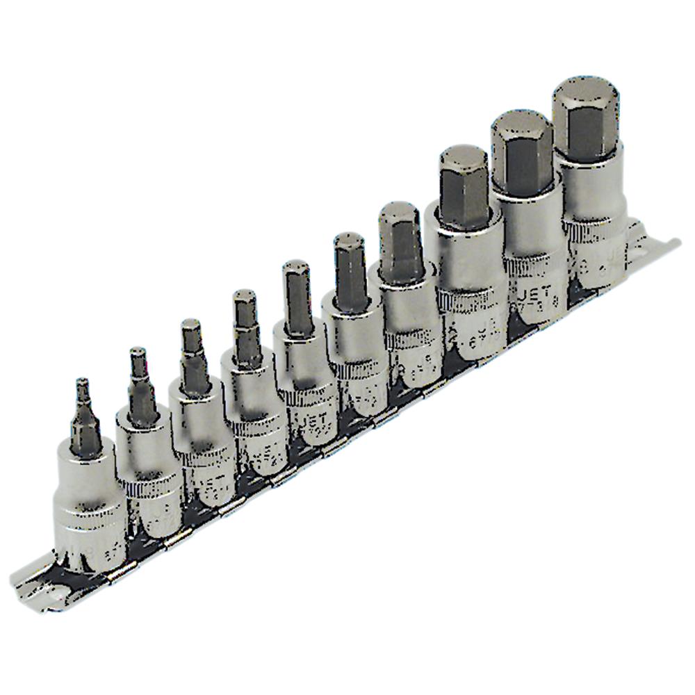 3/8" & 1/2" DR SAE Hex Bit Socket Set - 10 Pcs