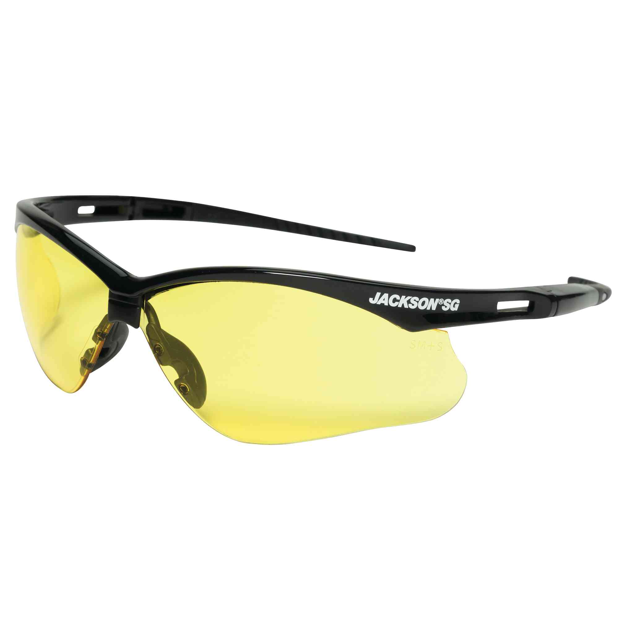 Jackson Safety - Lunettes de sécurité Jackson SG - Monture noire - Lentille ambre à revêtement dur anti-rayures