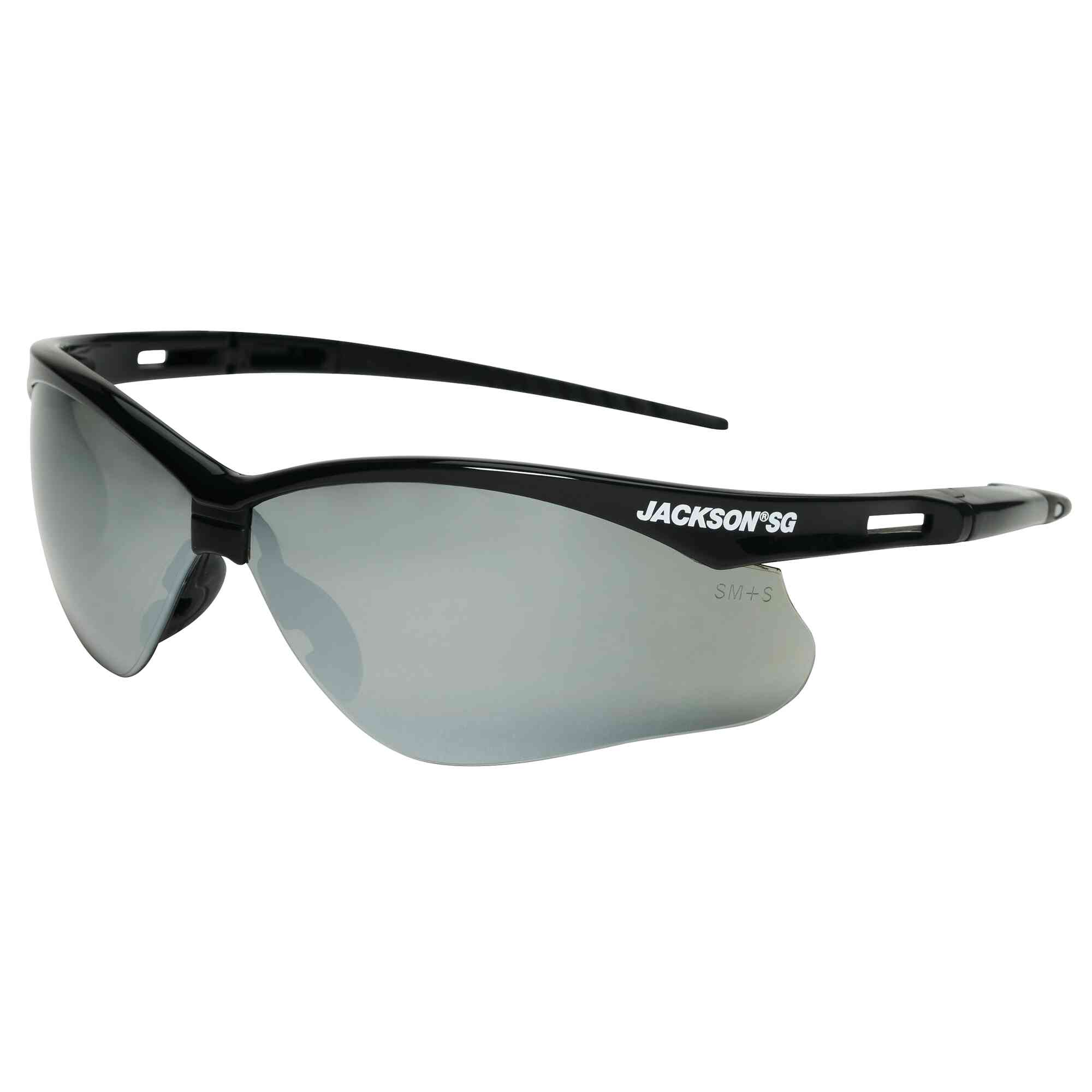 Jackson Safety - Lunettes de sécurité Jackson SG - Monture noire - Lentille à revêtement dur anti-rayures Smoke Mirror
