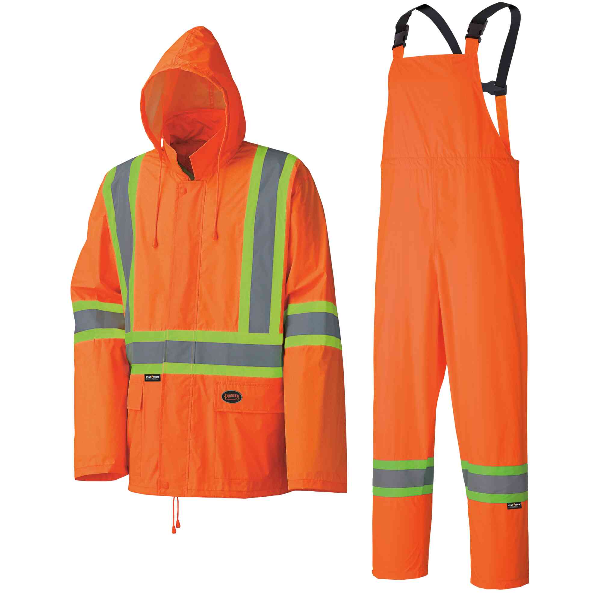 Hi-Vis Lightweight Waterproof Rain Suit - Orange - Men's L