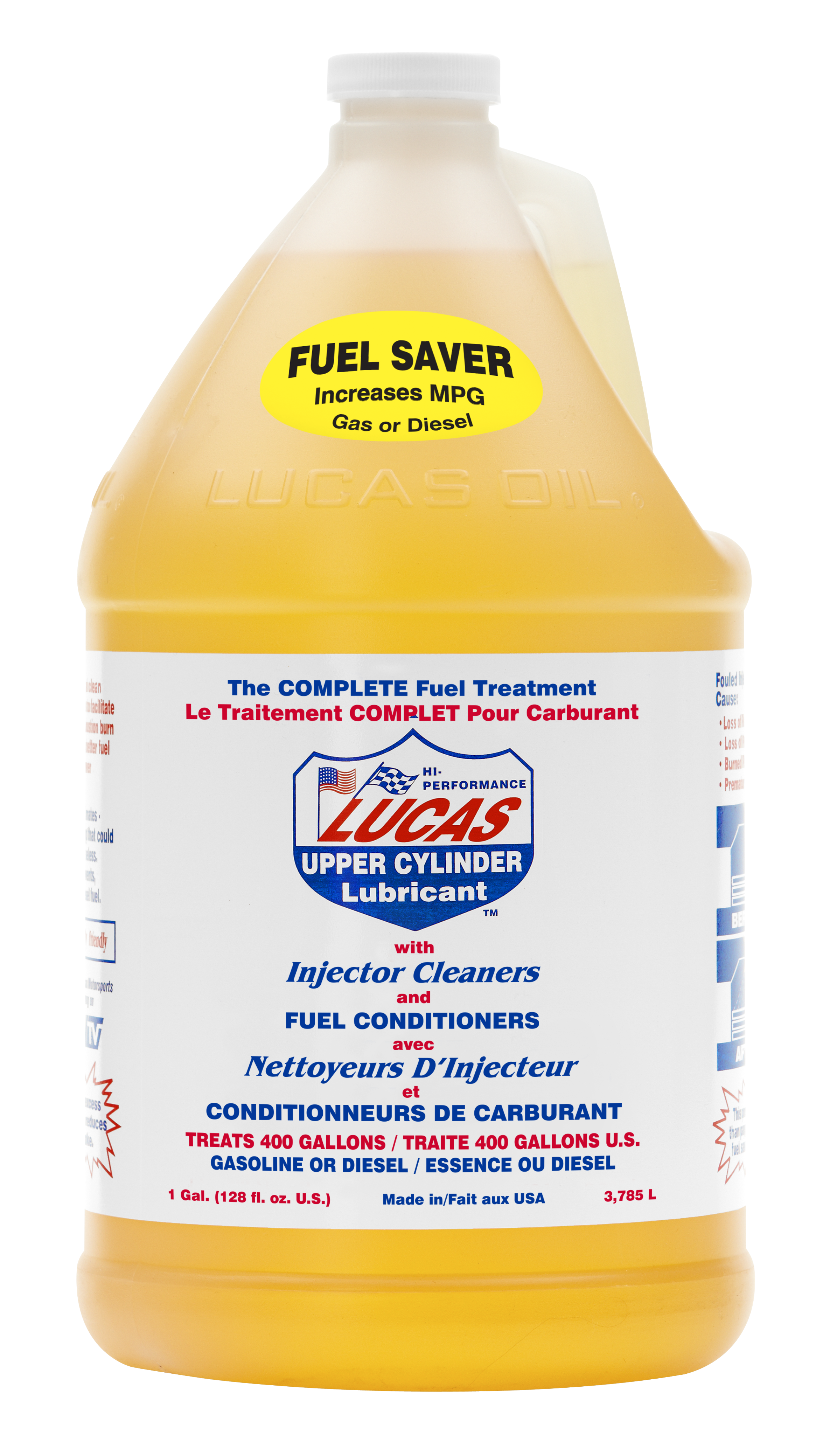 Lubrifiant et nettoyant pour injecteurs pour le traitement du carburant pour cylindres supérieurs, 3,786 L