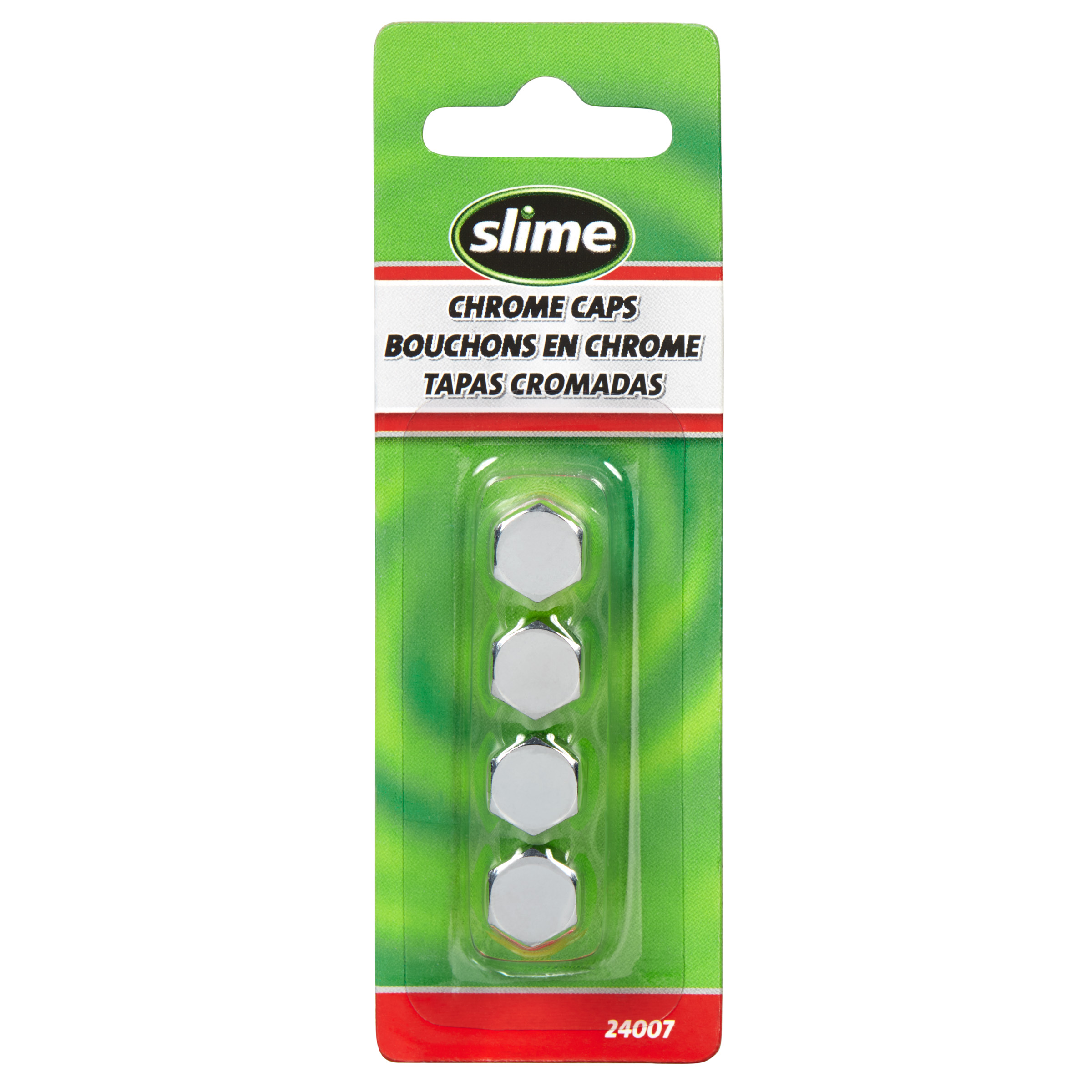 Slime® Tire Valve Caps 4pk - Chrome Finish