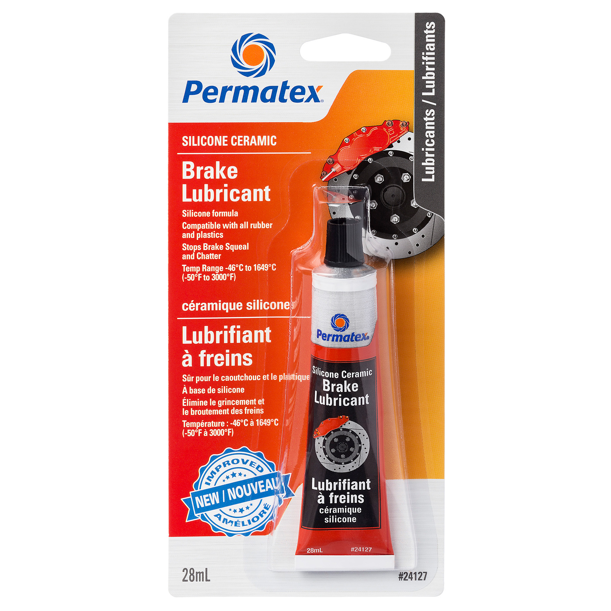 Lubrifiant pour freins en silicone céramique Permatex® Orange, tube de 28 g