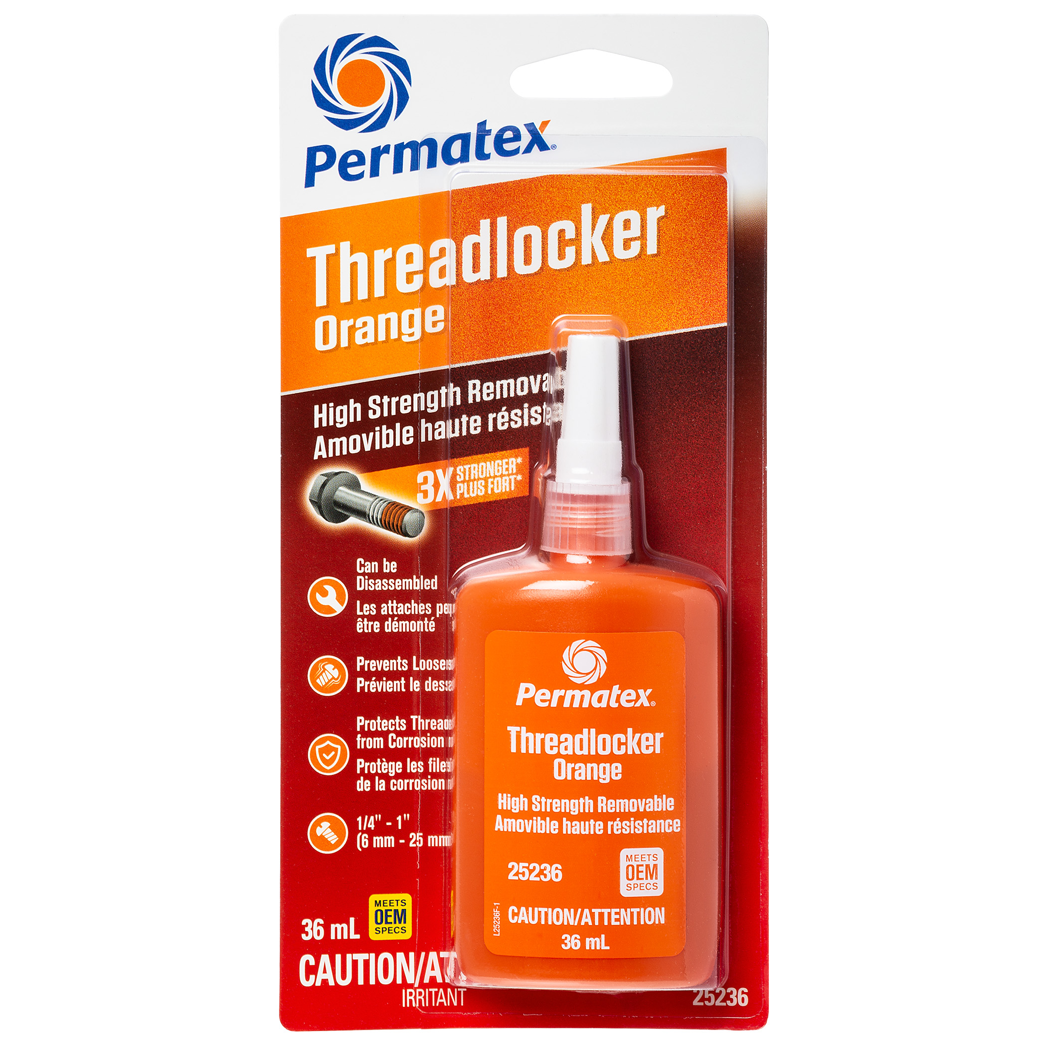 Permatex Orange High Strength Removable Threadlocker - 36ml