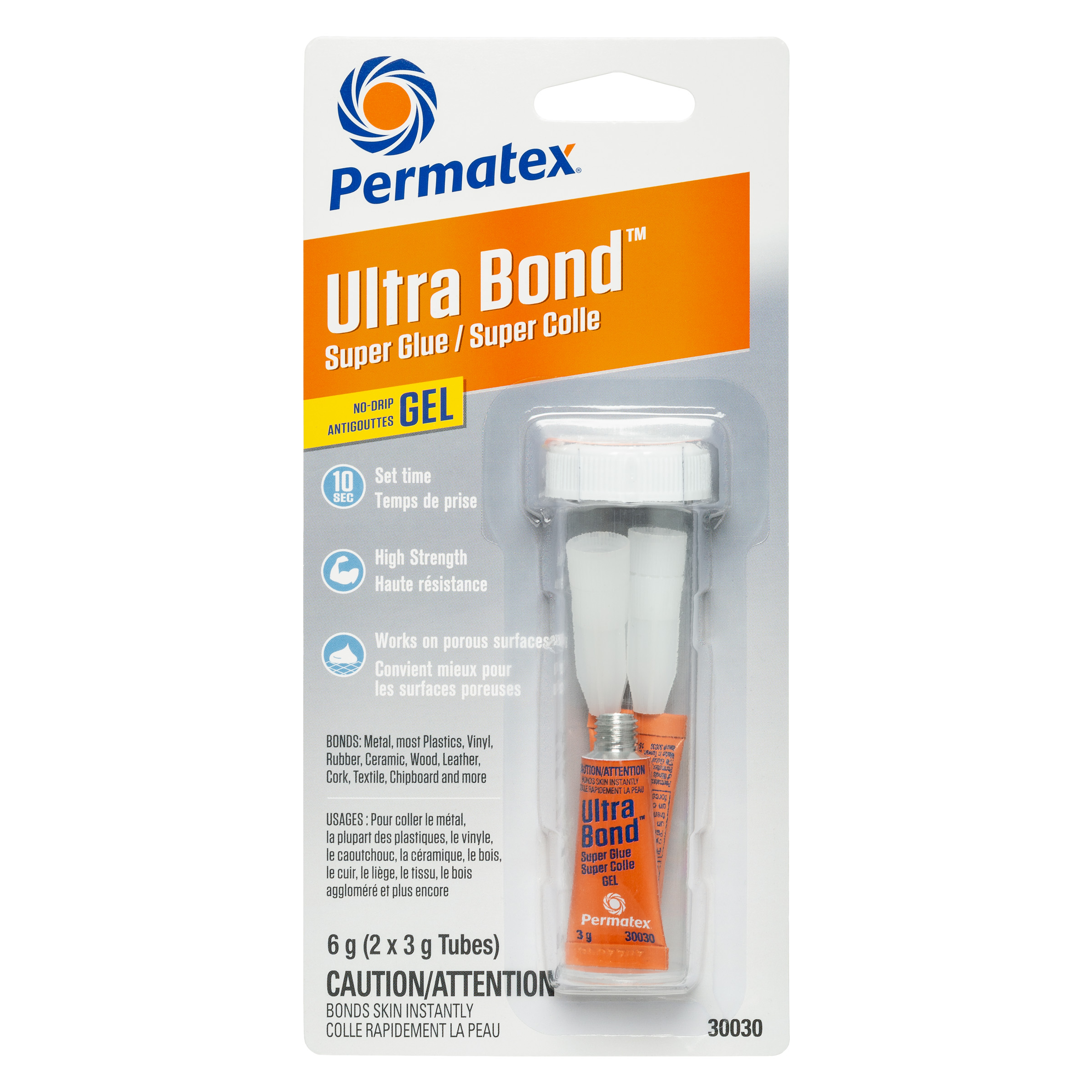 Gel super adhésif Permatex Ultra Bond, tube de 2 x 3 g