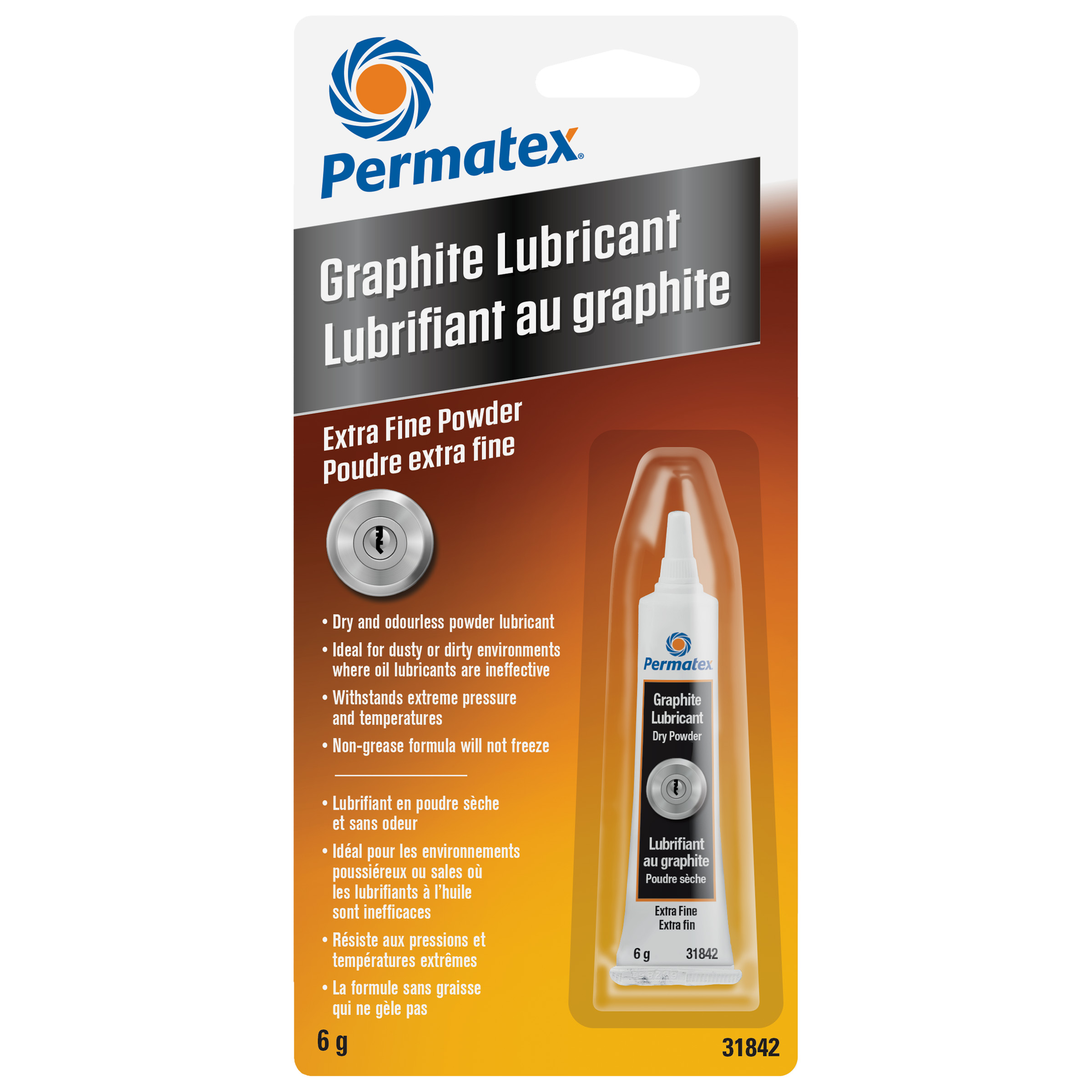 Lubrifiant au graphite extra-fin Permatex, tube de 6 g