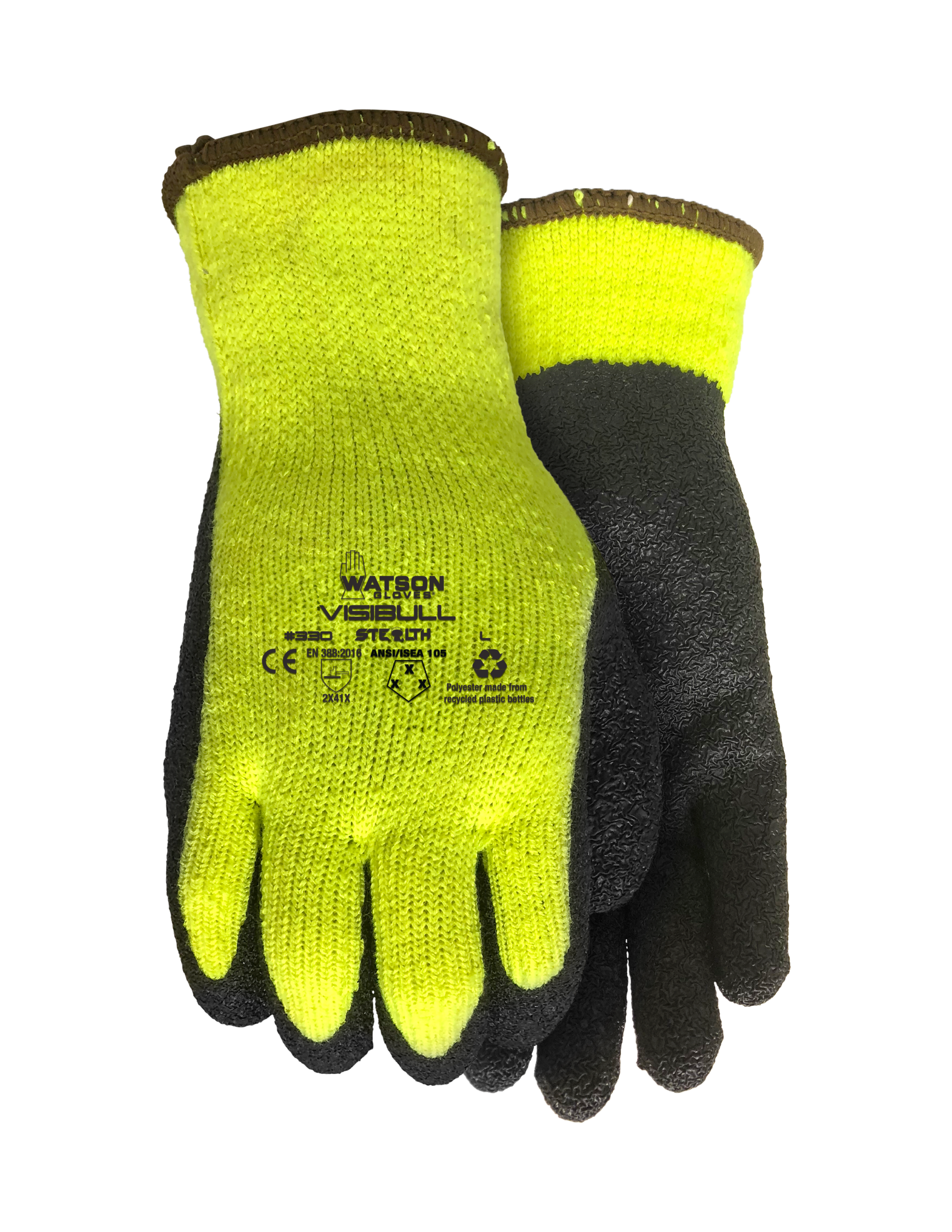 STEALTH™ Visibull Crinkled Rubber Latex Hi Vis Lined Coated - L