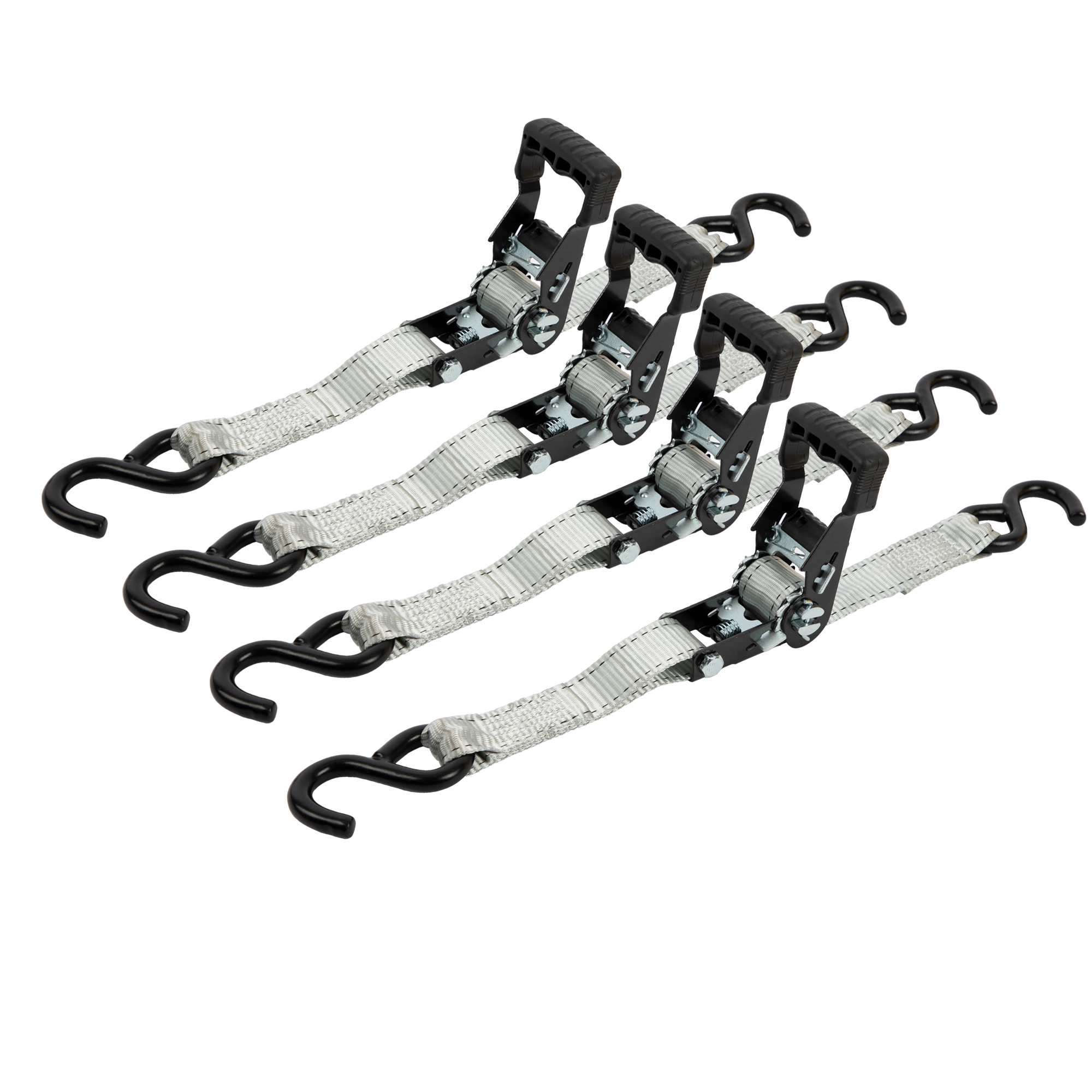 1.25-in x 12-ft – 2500 lb Ratcheting Tie-Downs - Pack of 4