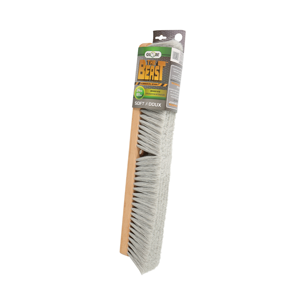 Heavy-Duty Beast™ Commercial Push Broom Heads - 24"L Head/ Soft Bristles / Khaki