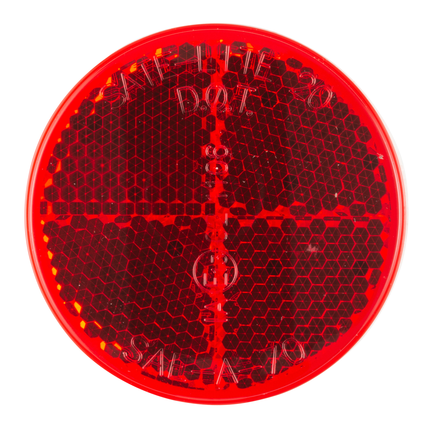 Reflector, 2" Round, Red, Stick-On