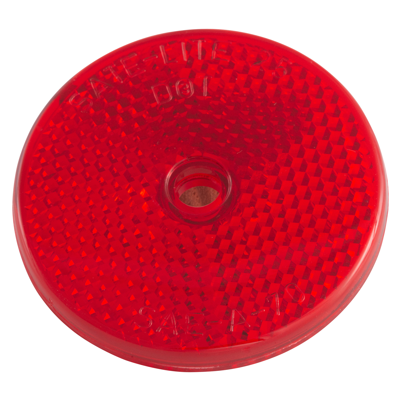 Reflector, 2" Round, Red, Sealed Center-Mount