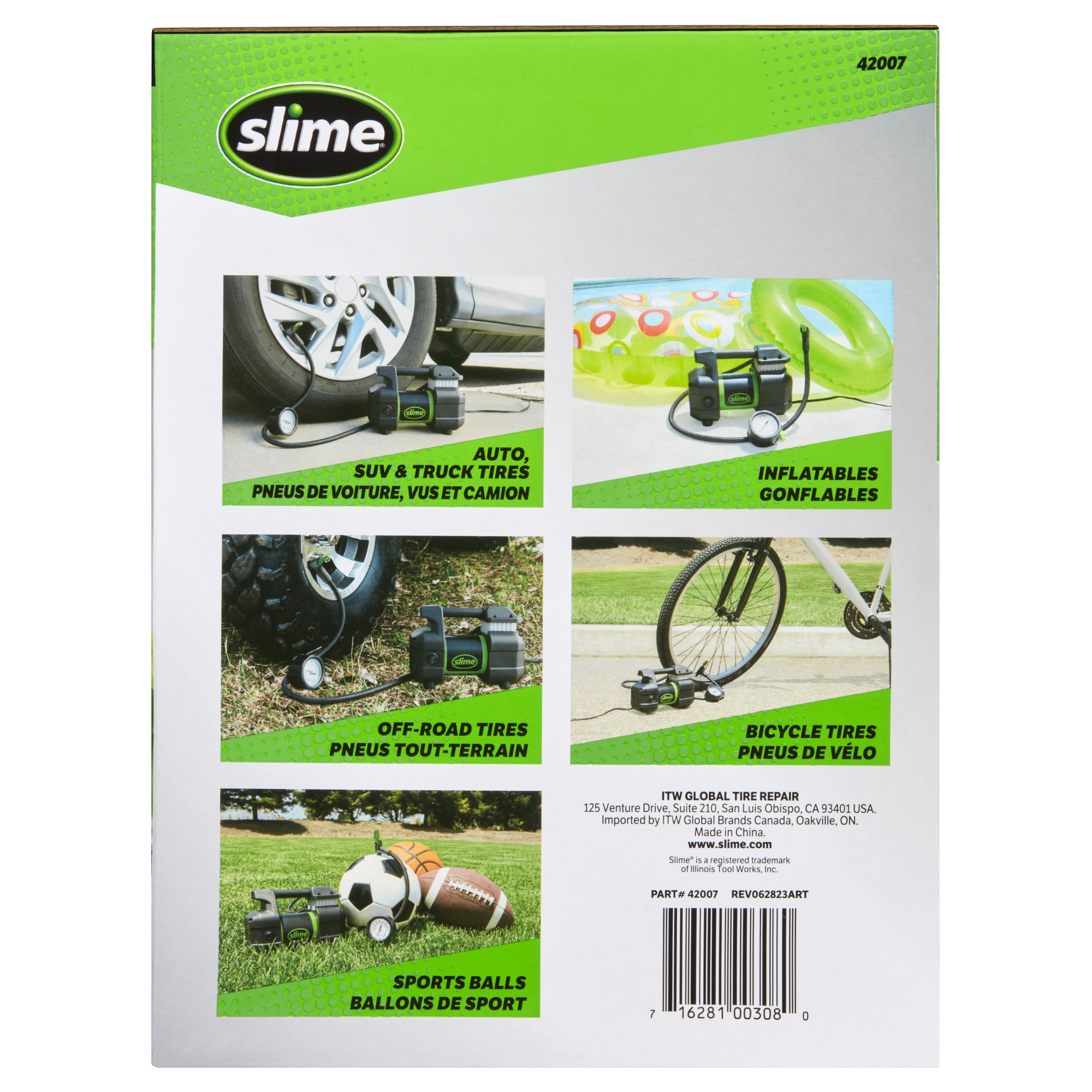 Slime® 12 V Heavy Duty Tire Inflator - 3 Minute Standard Size Tire Inflation Time
