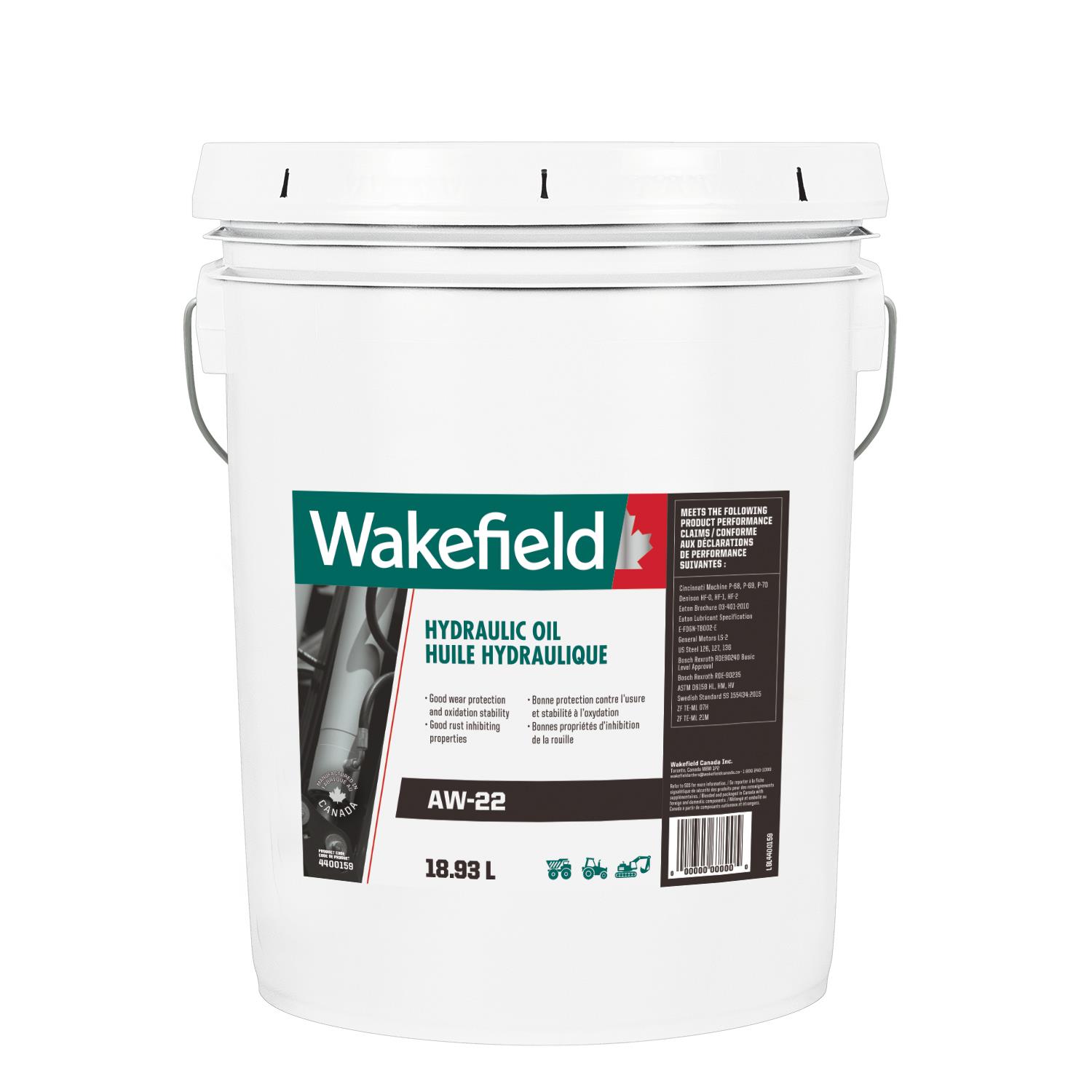 Huile hydraulique Wakefield AW22 - 18,93 L