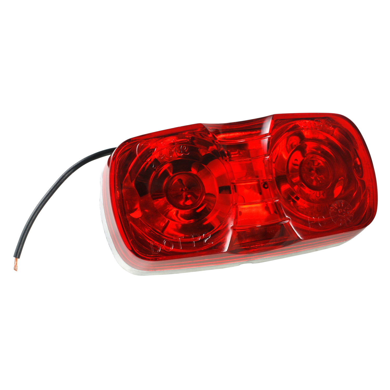 Clearance Marker Lights, Red, Die-Cast 2-Bulb, Square Corner