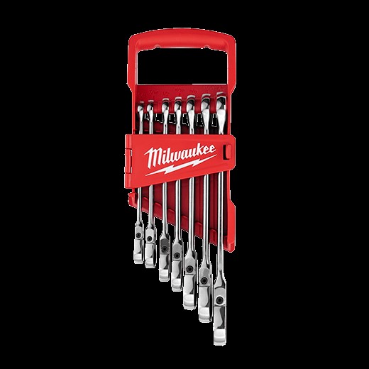7pc SAE Flex Head Ratcheting Combination Wrench Set
