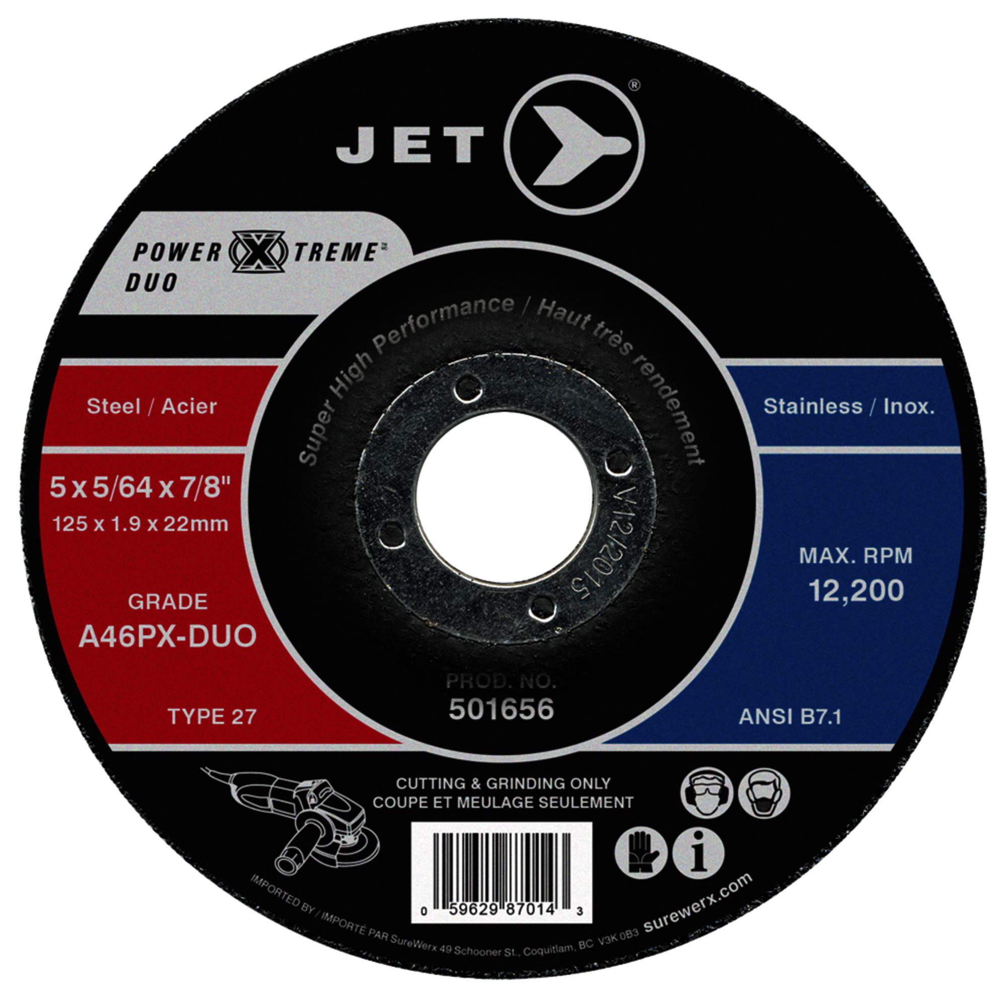 5 x 5/64 x 7/8 A46PX-DUO POWER-XTREME DUO T27 Cutting and Light Grinding Wheel