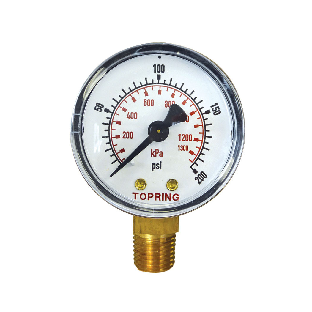 2 In. Steel Dry Vacuum Gauge 0 to 200 PSI
