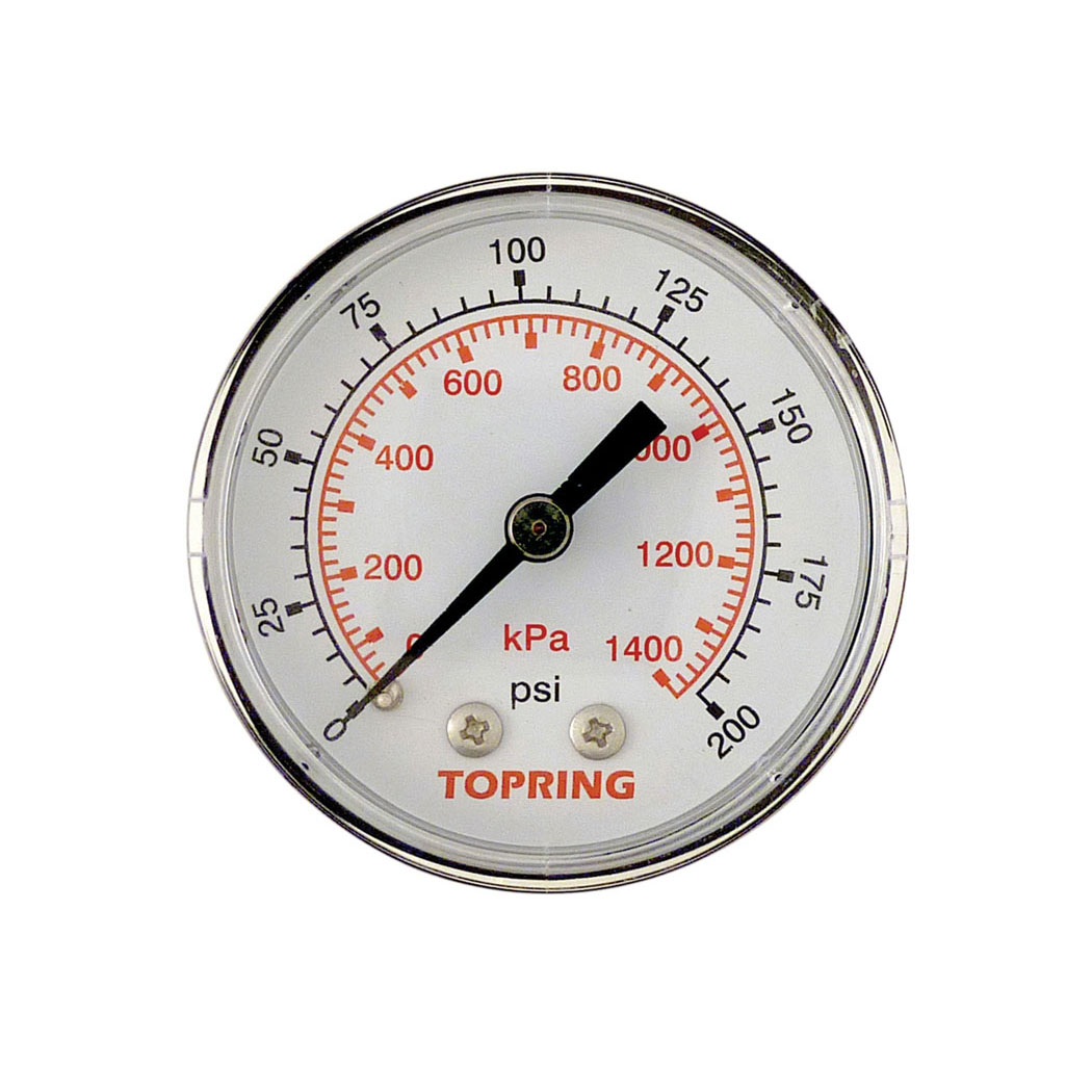 2 In. Steel Dry Vacuum Gauge 0 to 200 PSI