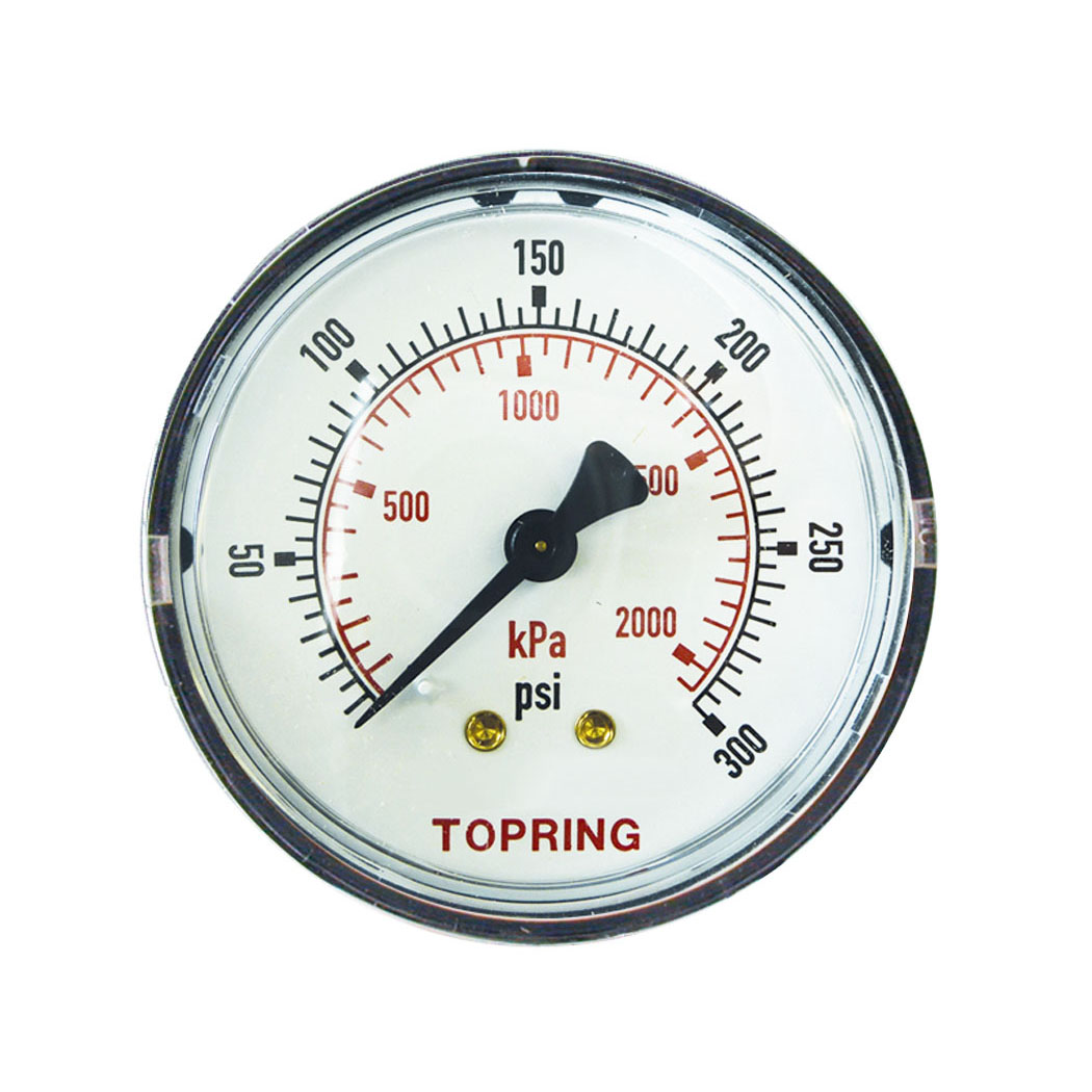 2 In. Steel Dry Vacuum Gauge 0 to 300 PSI