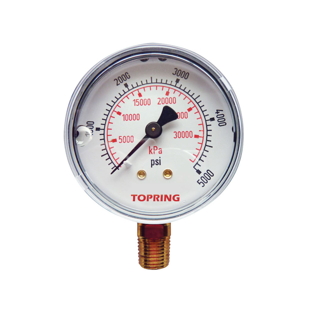 2-1/2 In. Stainless Steel Liquid Filled Pressure Gauge with Glycerin 0 to 5000 PSI