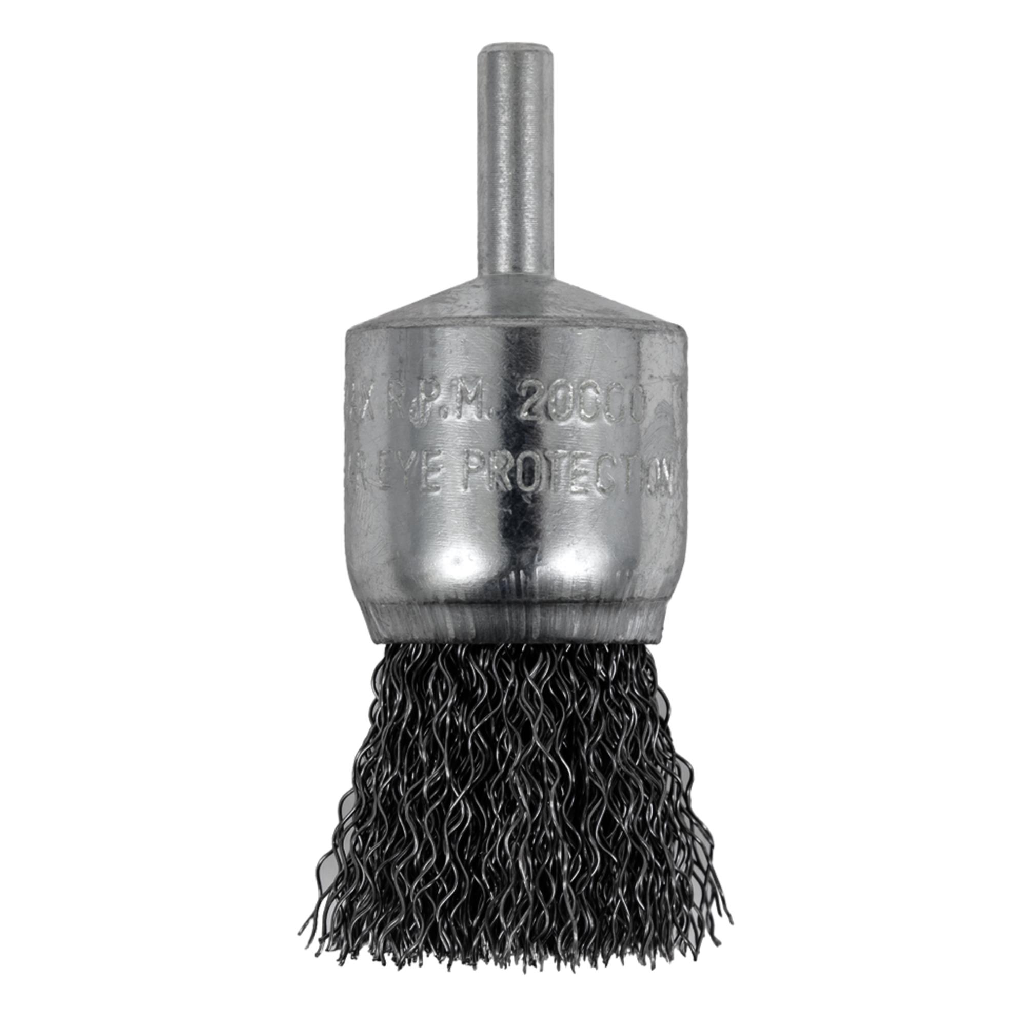 Brosse à bout serti montée sur arbre — 1 x 1/4 po