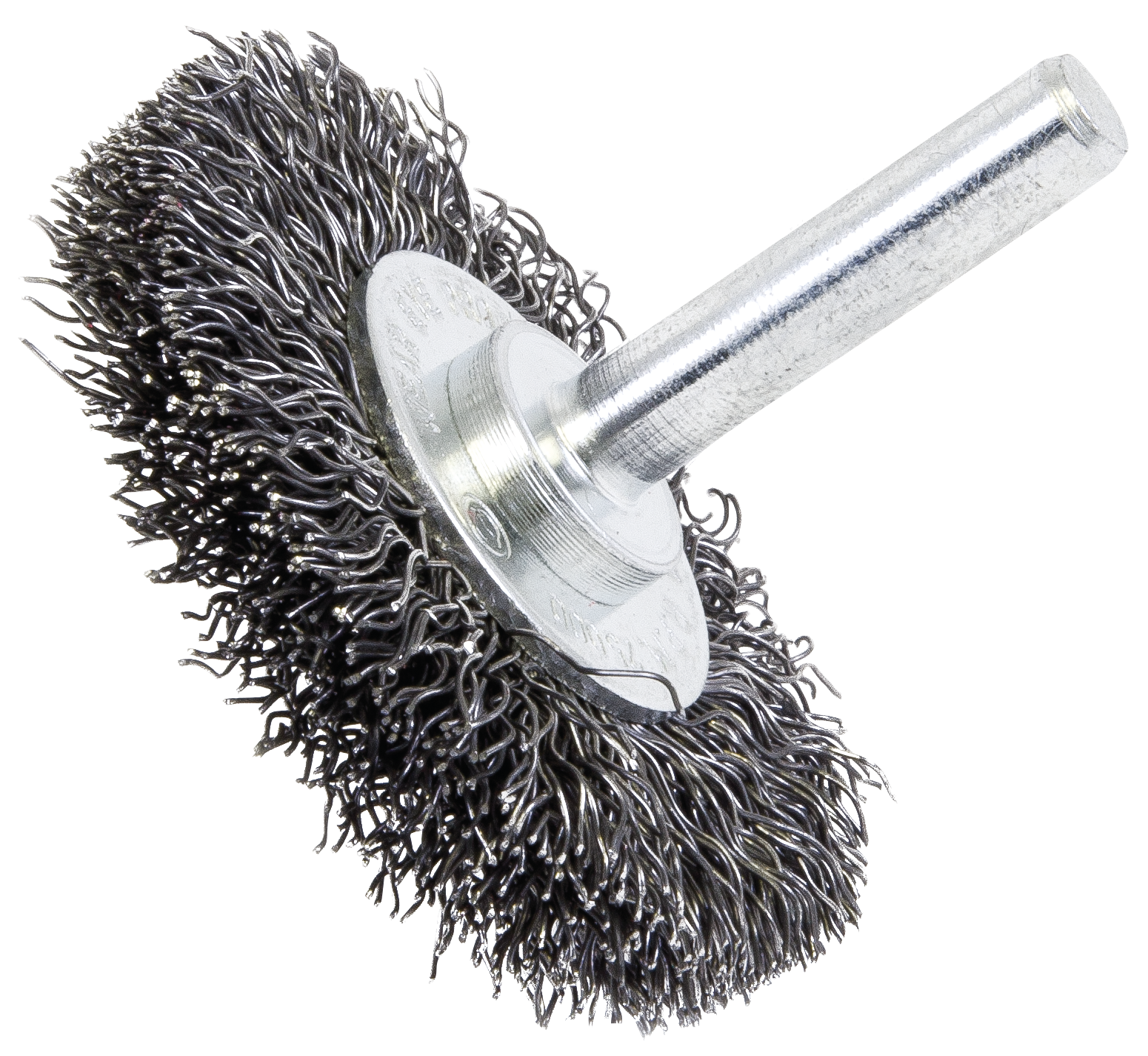 Brosse à extrémité radiale sertie montée sur arbre, 2 x 1/4 po