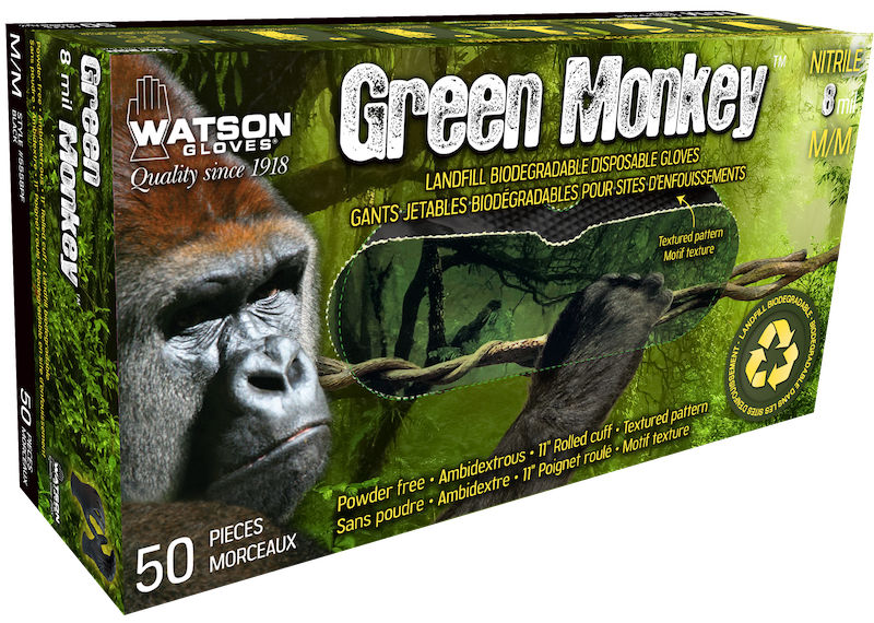 Green Monkey Reclaim™ 8 Mil Nitrile Diamond Grip Disposable - M