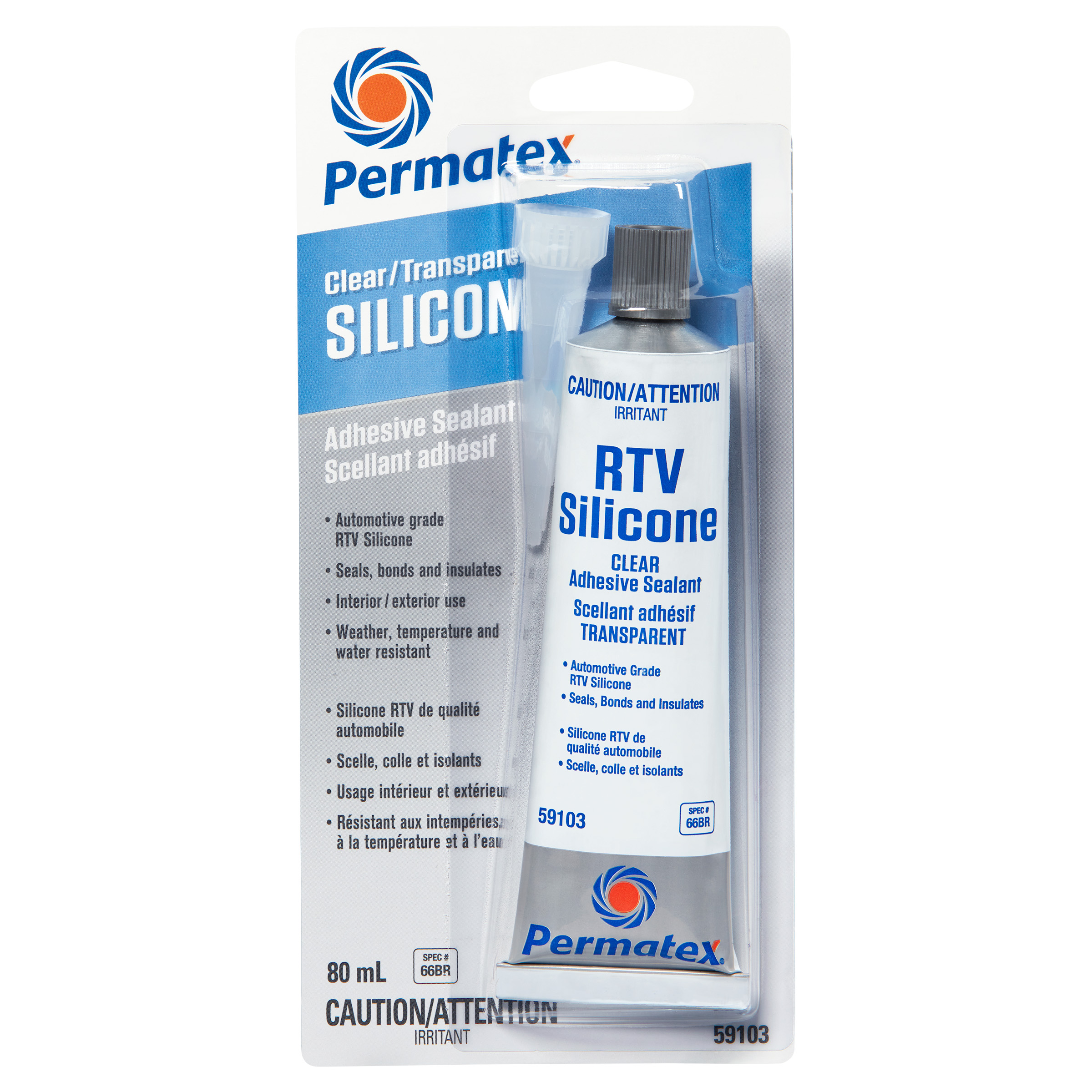 Permatex Clear Rtv Silicone Adhesive Sealant 66br - 80ml Tube