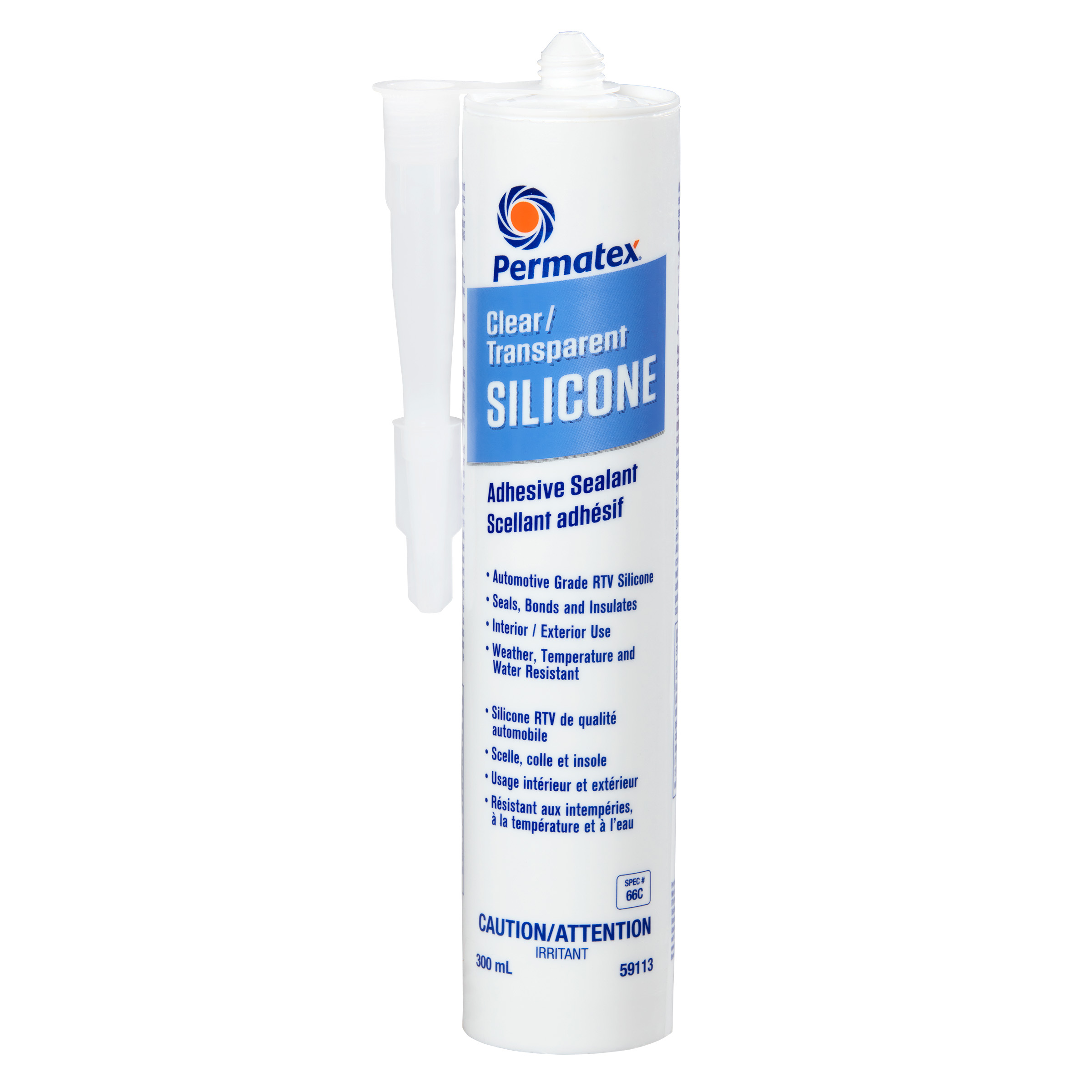 Permatex Clear Rtv Silicone Adhesive Sealant 66c - 300ml Cartridge