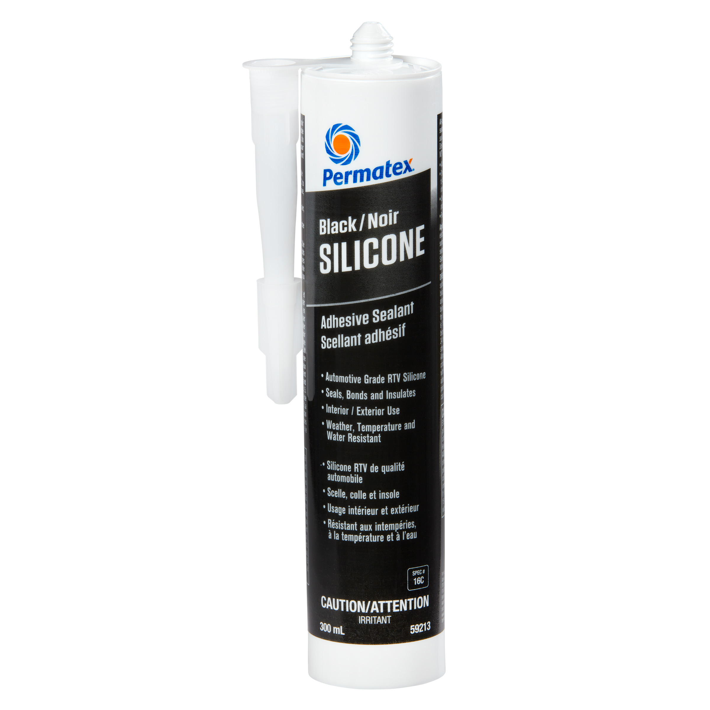 Scellant adhésif en silicone Permatex Black Rtv 16c - Cartouche de 300 ml