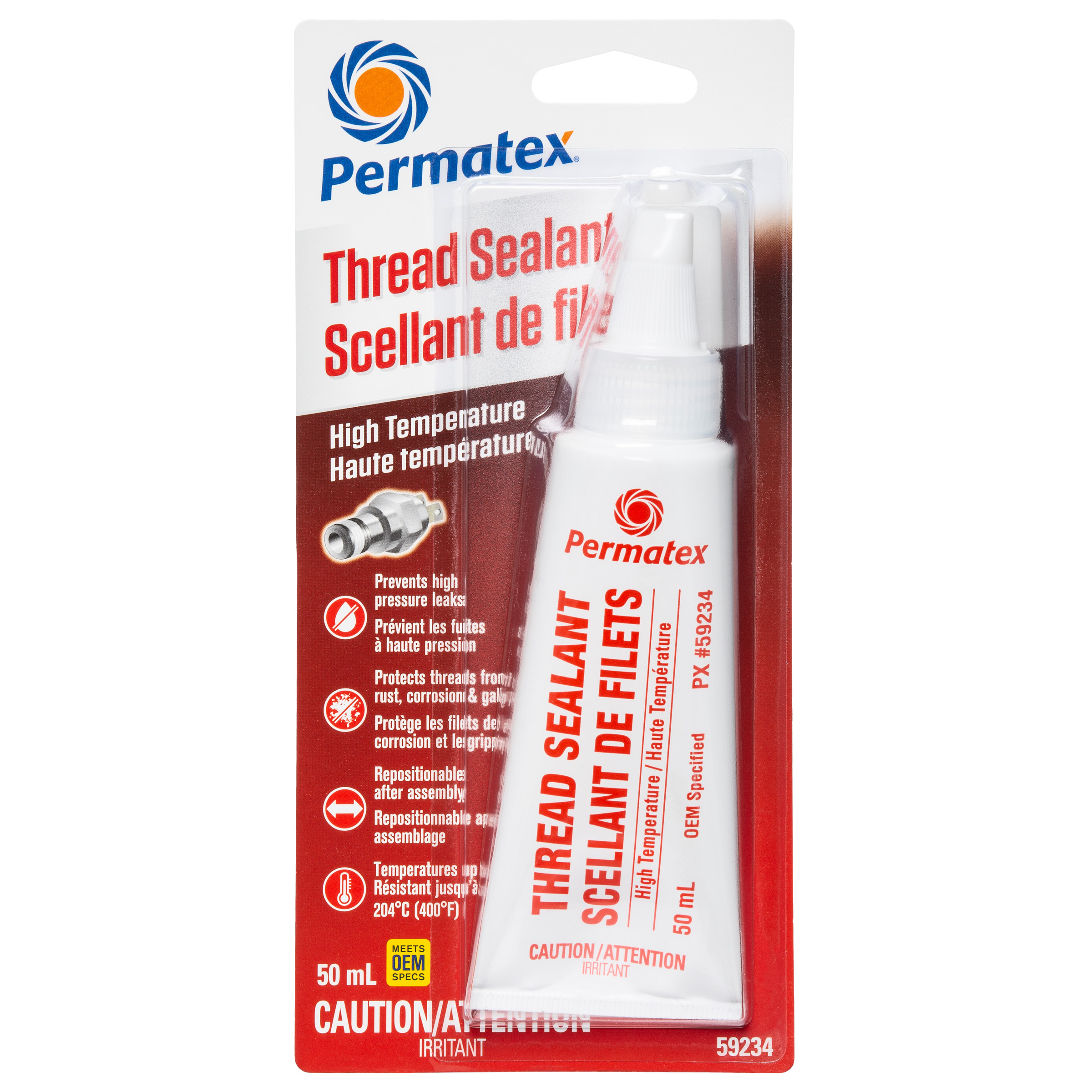 Scellant pour fils Permatex haute température 592, tube de 50 ml