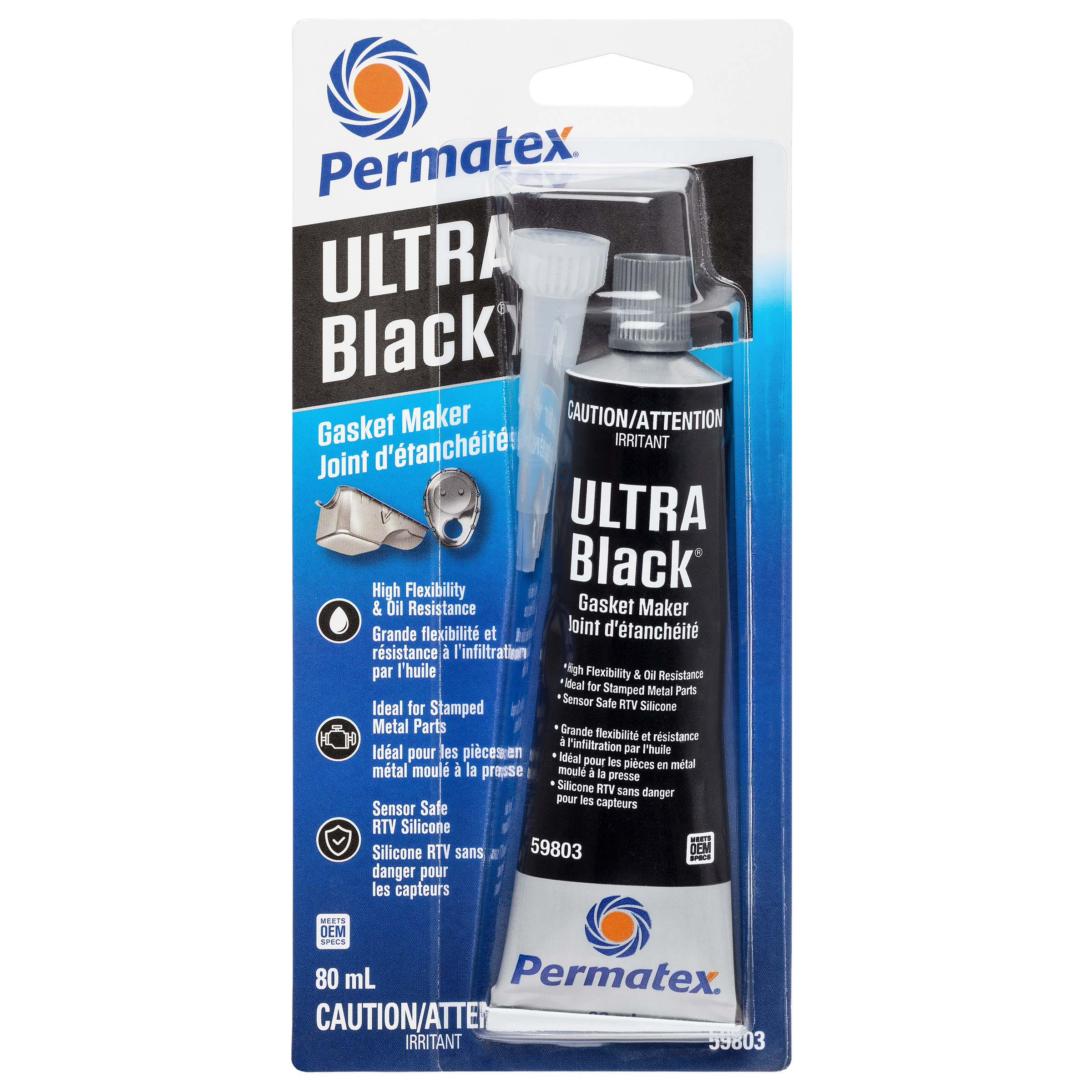 Fabricant de joints Permatex Ultra Black 598br - Tube de 80 ml
