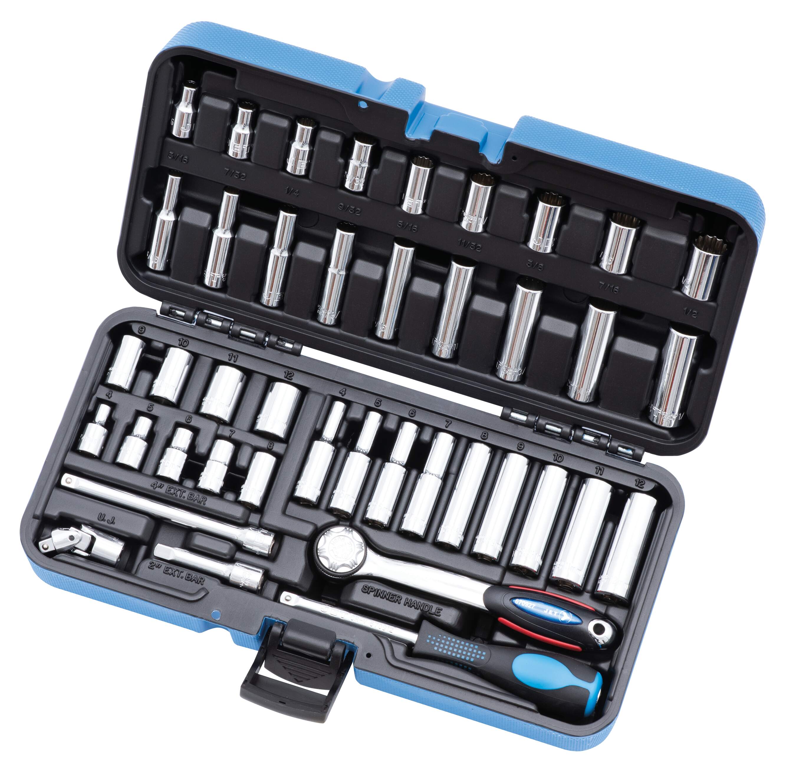 42 PC 1/4" DR SAE/Metric Socket Wrench Set - 12 Point