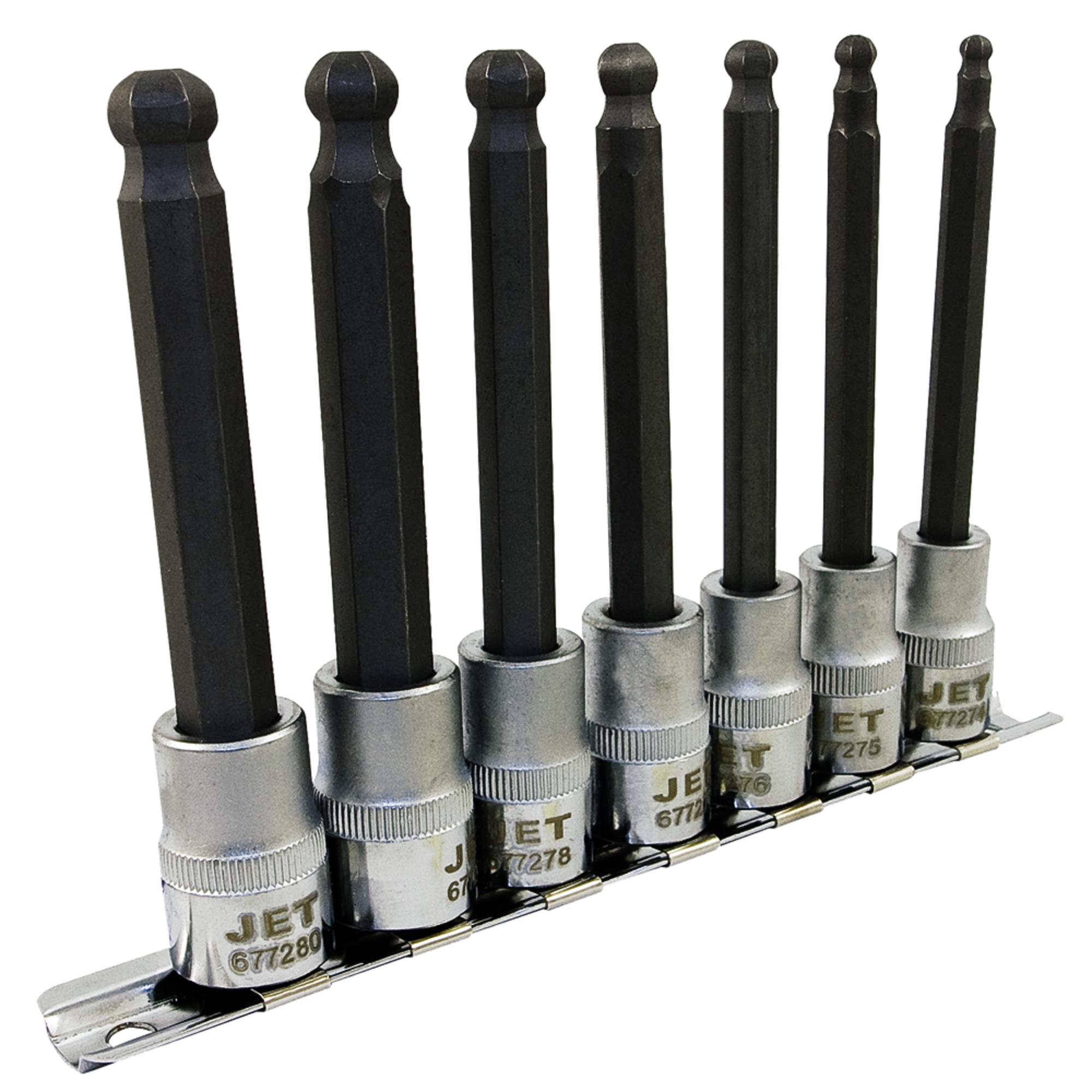 7 PC 3/8" DR Metric 4" Long Ball Nose Socket Set
