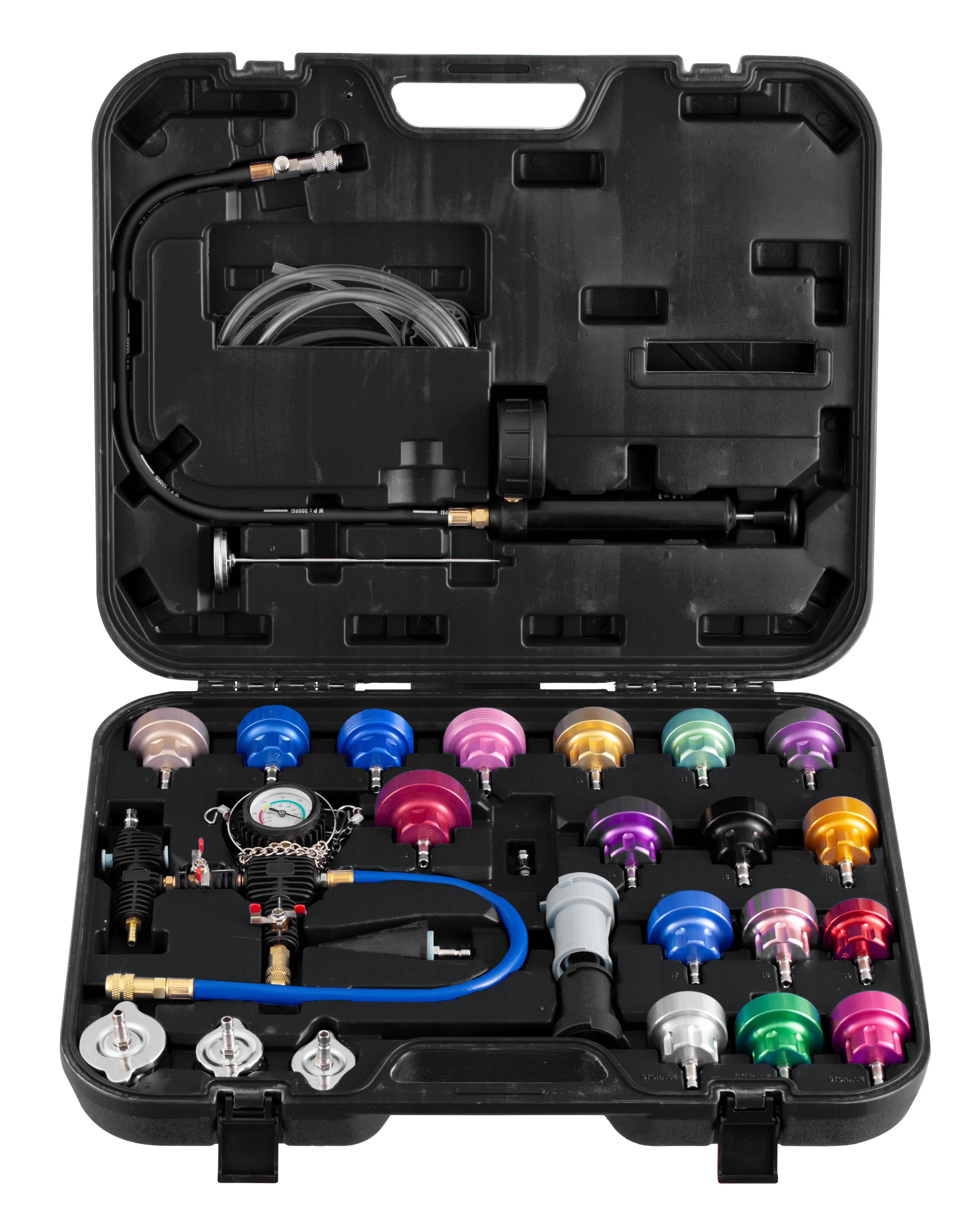 Coolant Pressure Tester and Vacuum Refill Kit, 28-Piece