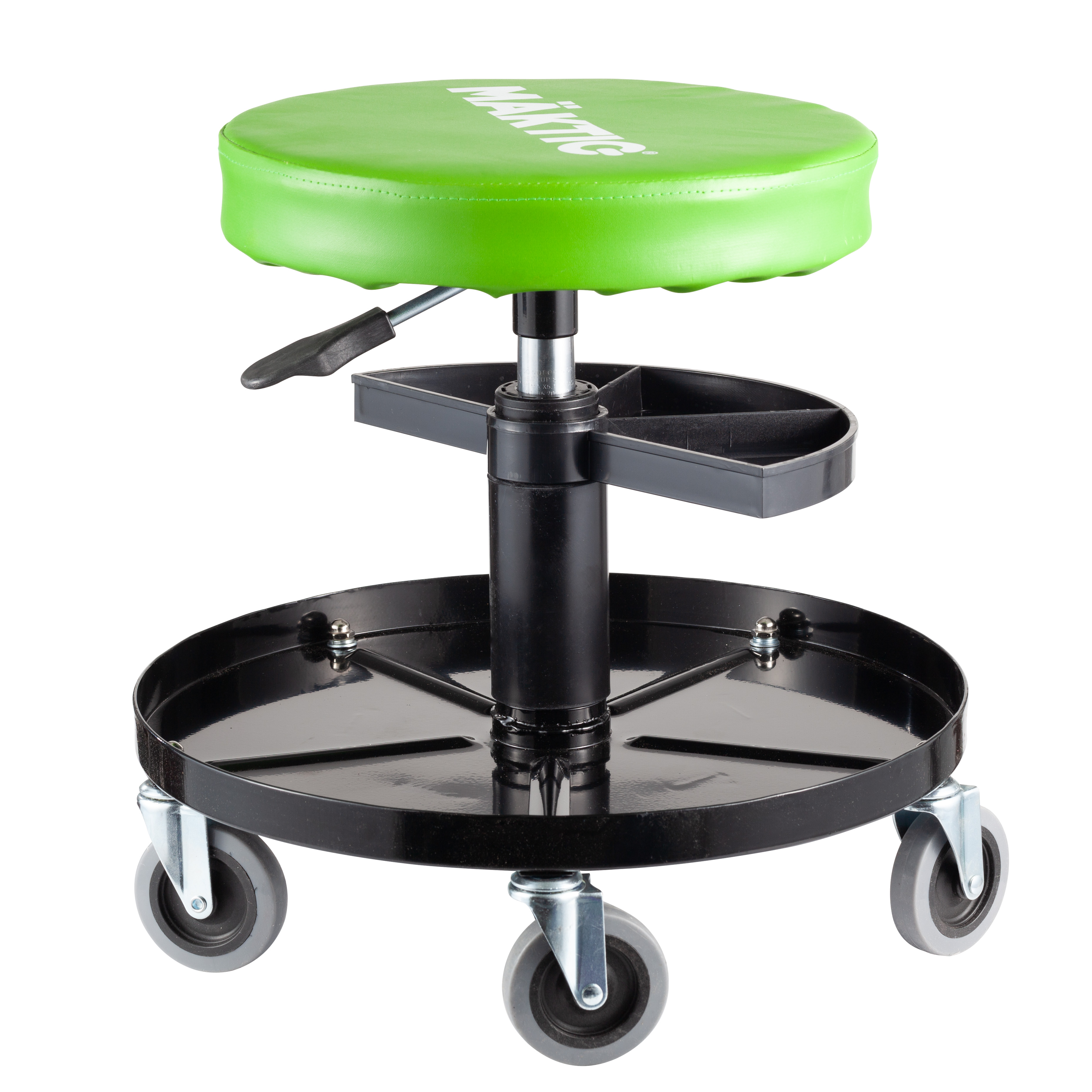 Adjustable Pneumatic Roller Stool with Tool Tray