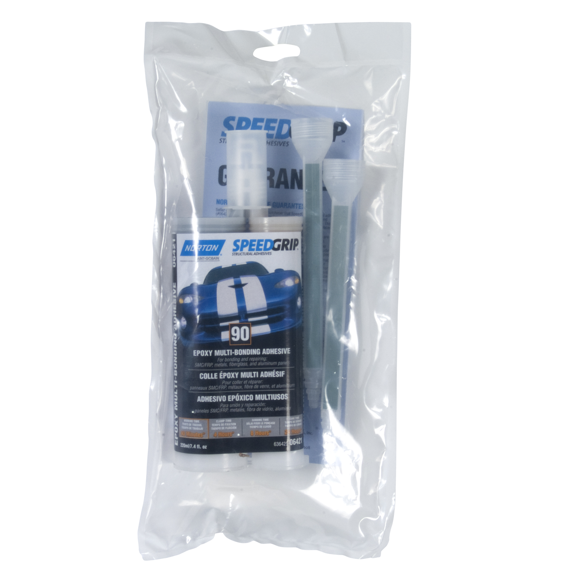 Norton SpeedGrip 2K Panel Bonding Epoxy Adhesive 220 ml Applicator Tube Black