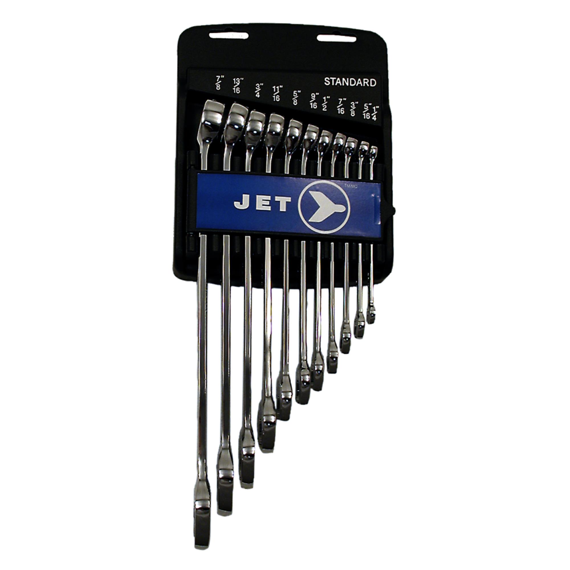 Ensemble de clés mixtes longues SAE entièrement polies, 11 pièces
