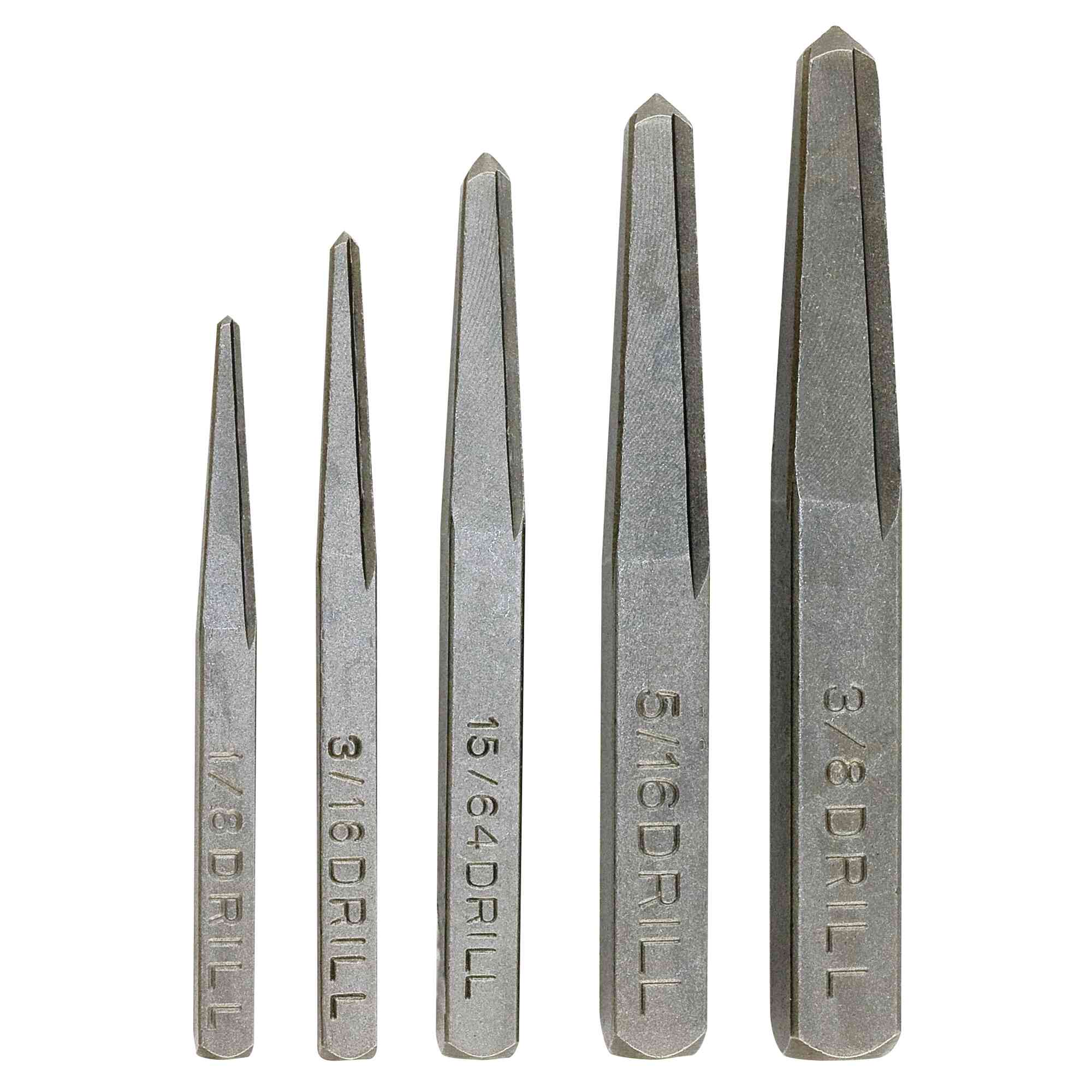 5 Pc Flute Type Screw Extractor Set