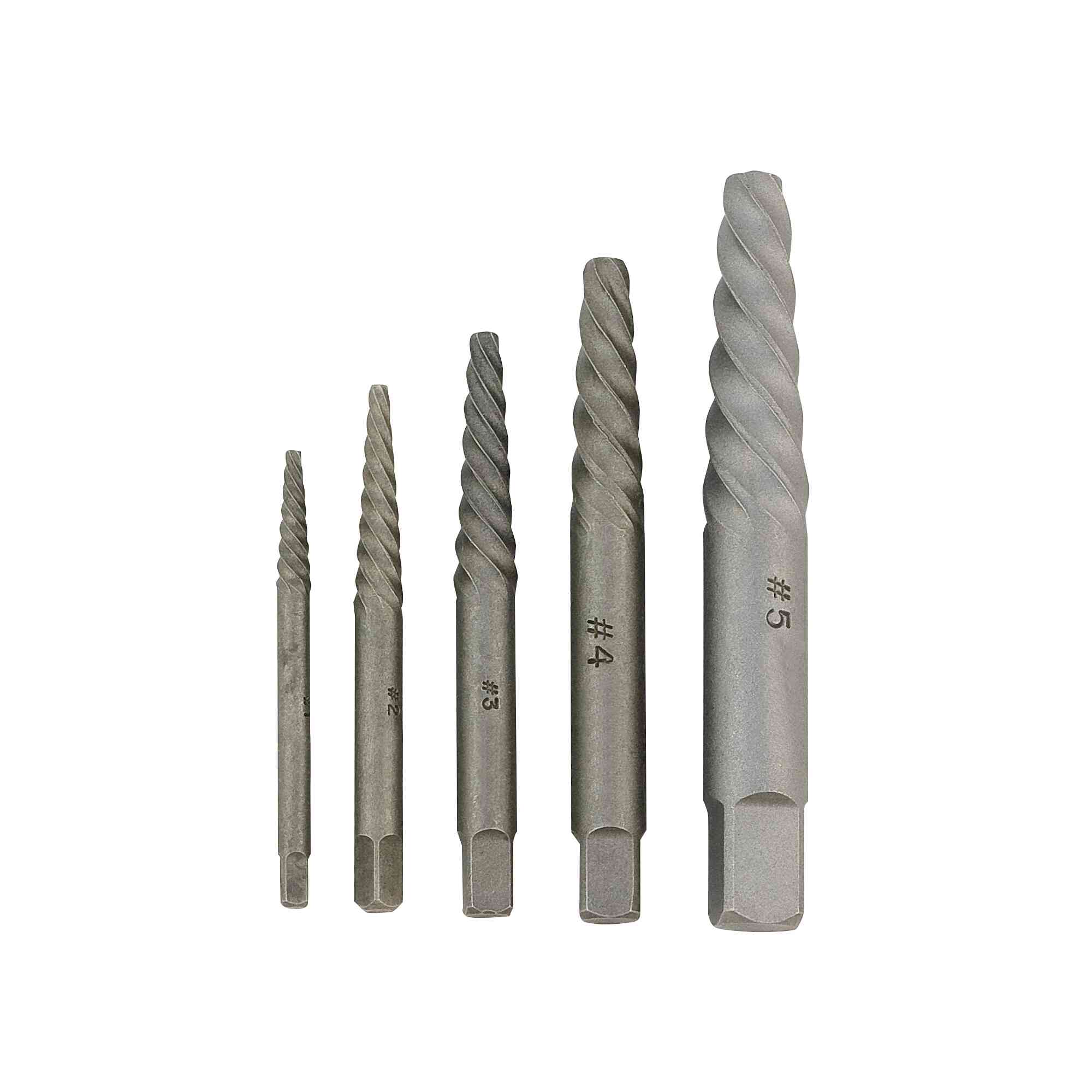 5-Piece Spiral Type Screw Extractor Set