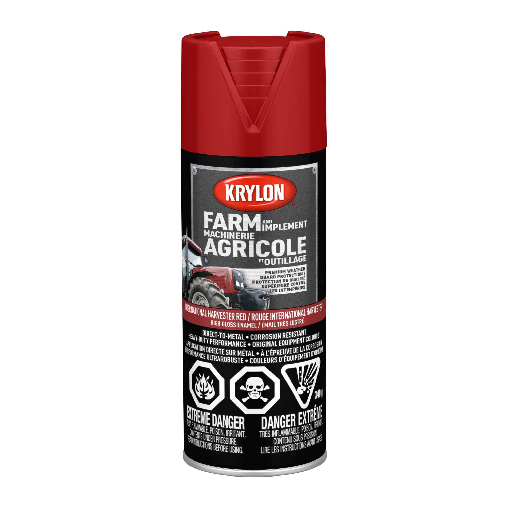 Peinture en aérosol pour ferme et équipement, 340 g, peinture unique, rouge High Gloss International Harvester